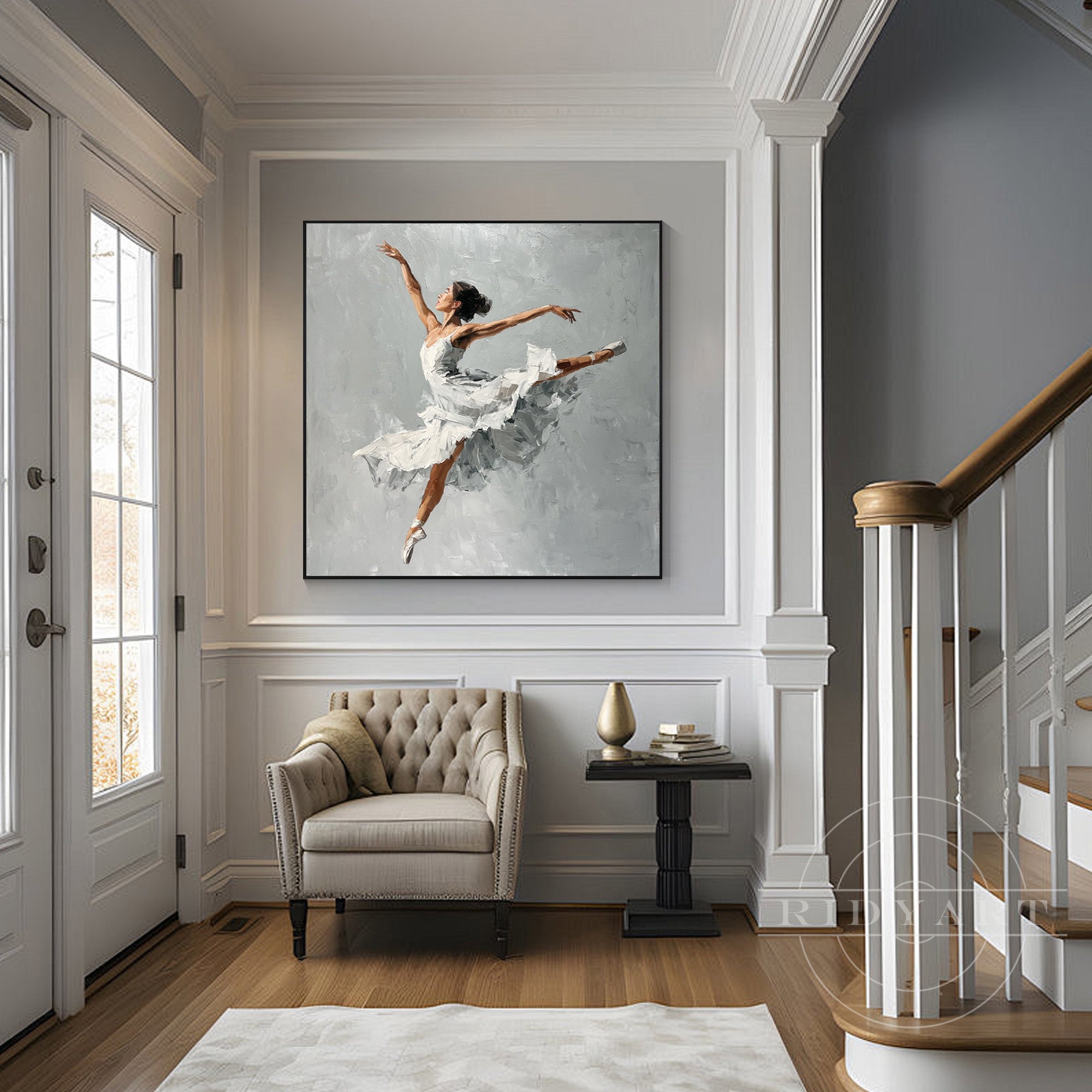 Elegant ballet dancer canvas abstract wall decor