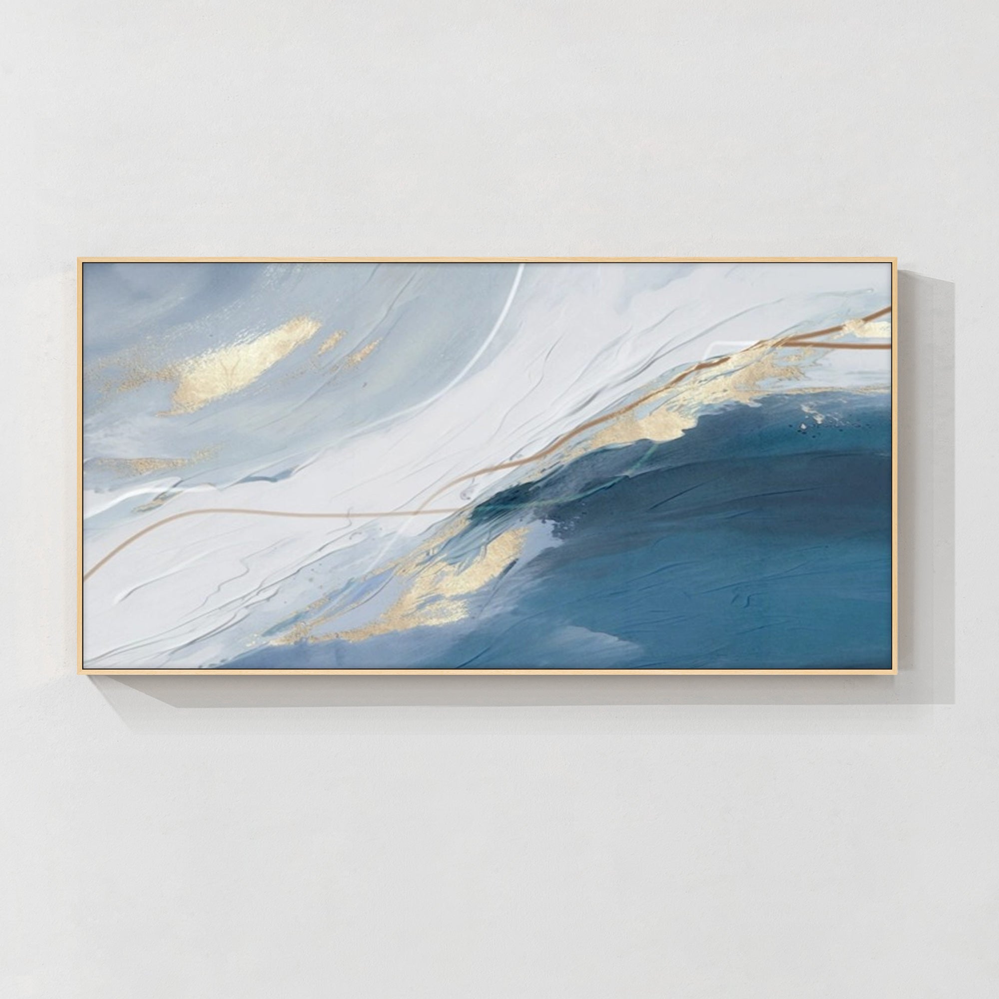 Wandkunst „Gold Mountain“ in Marineblau