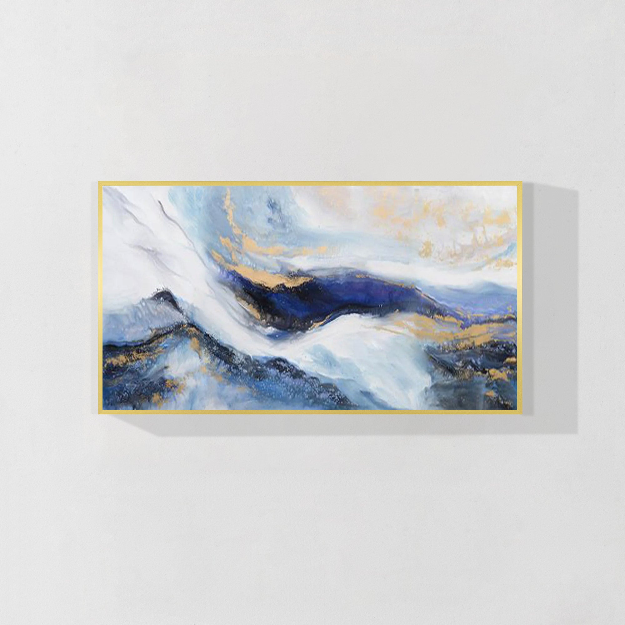 Navy blue Gold Mountain wall art