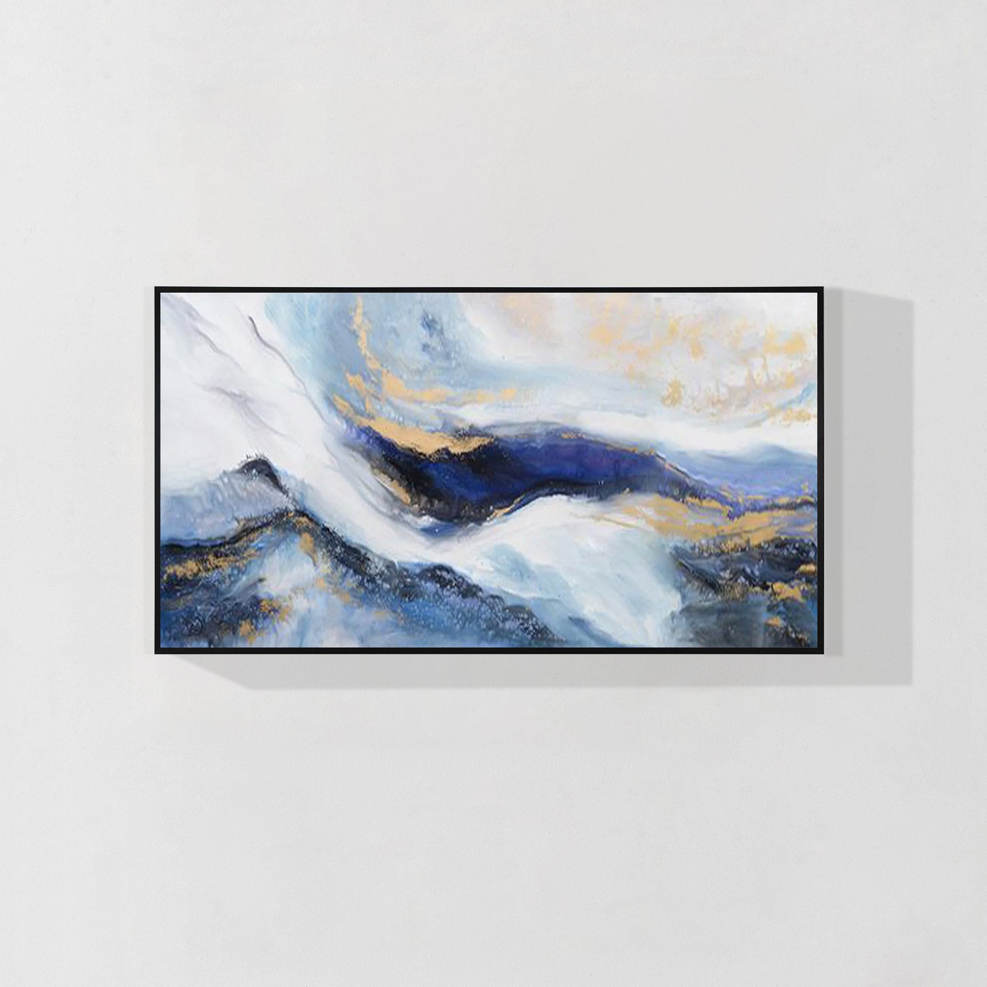 Navy blue Gold Mountain wall art