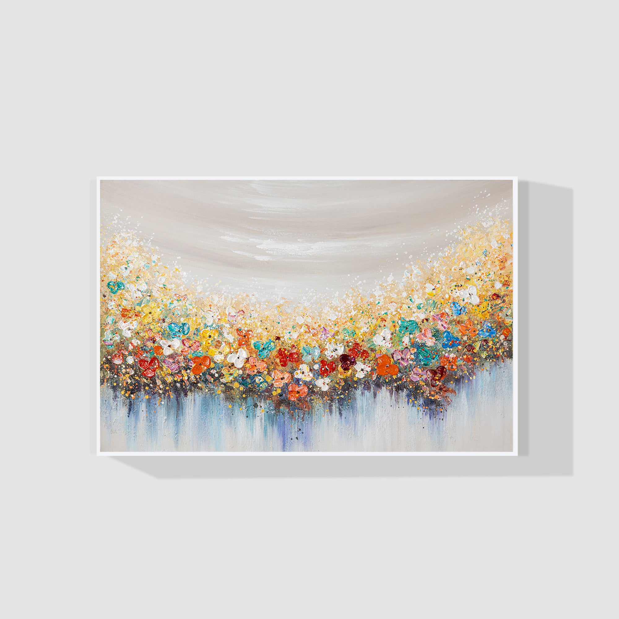 Colorful Flowers Painting - 3D Textured Extra Large Wall Art