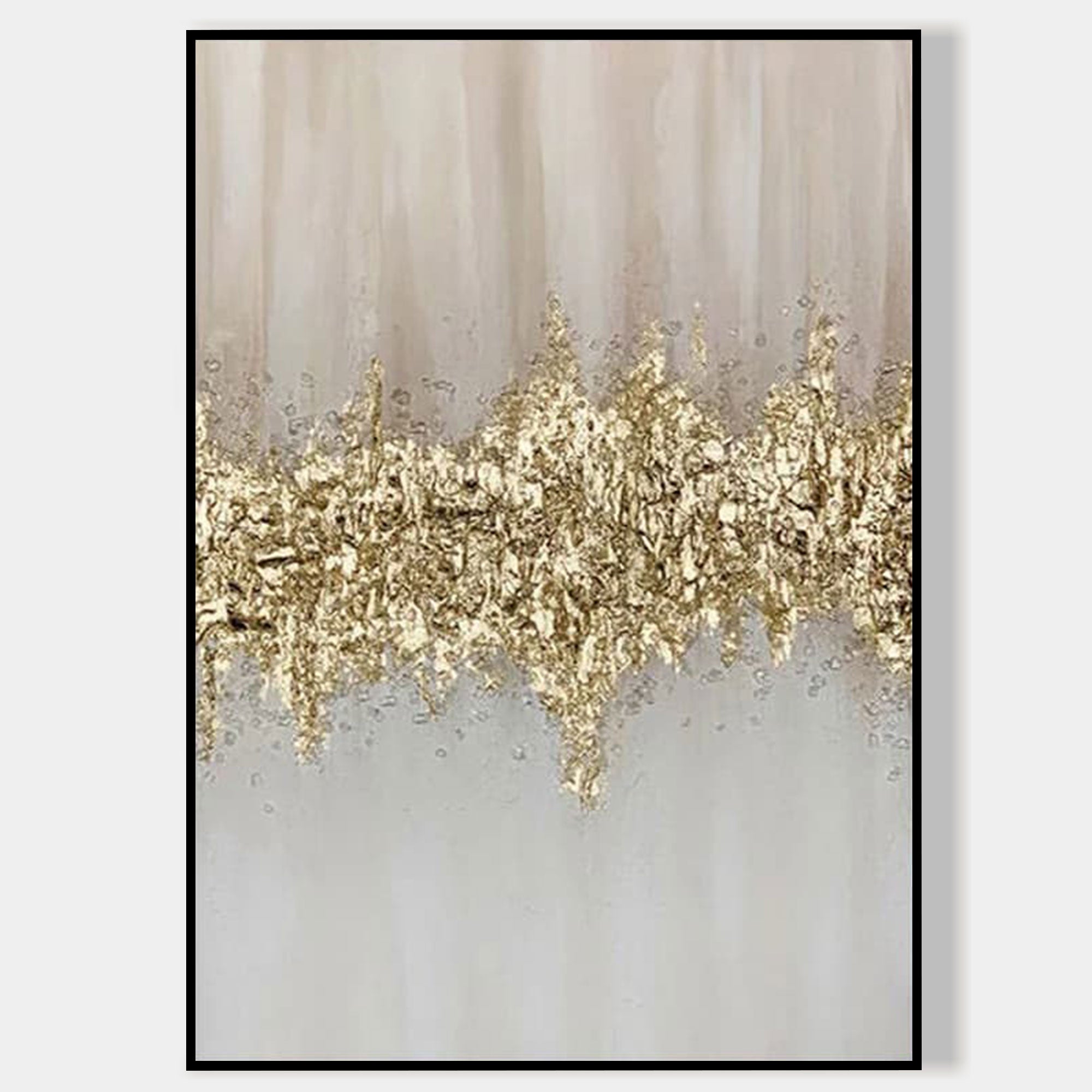 Modern Abstract Oil Painting Large PInk Gold Art