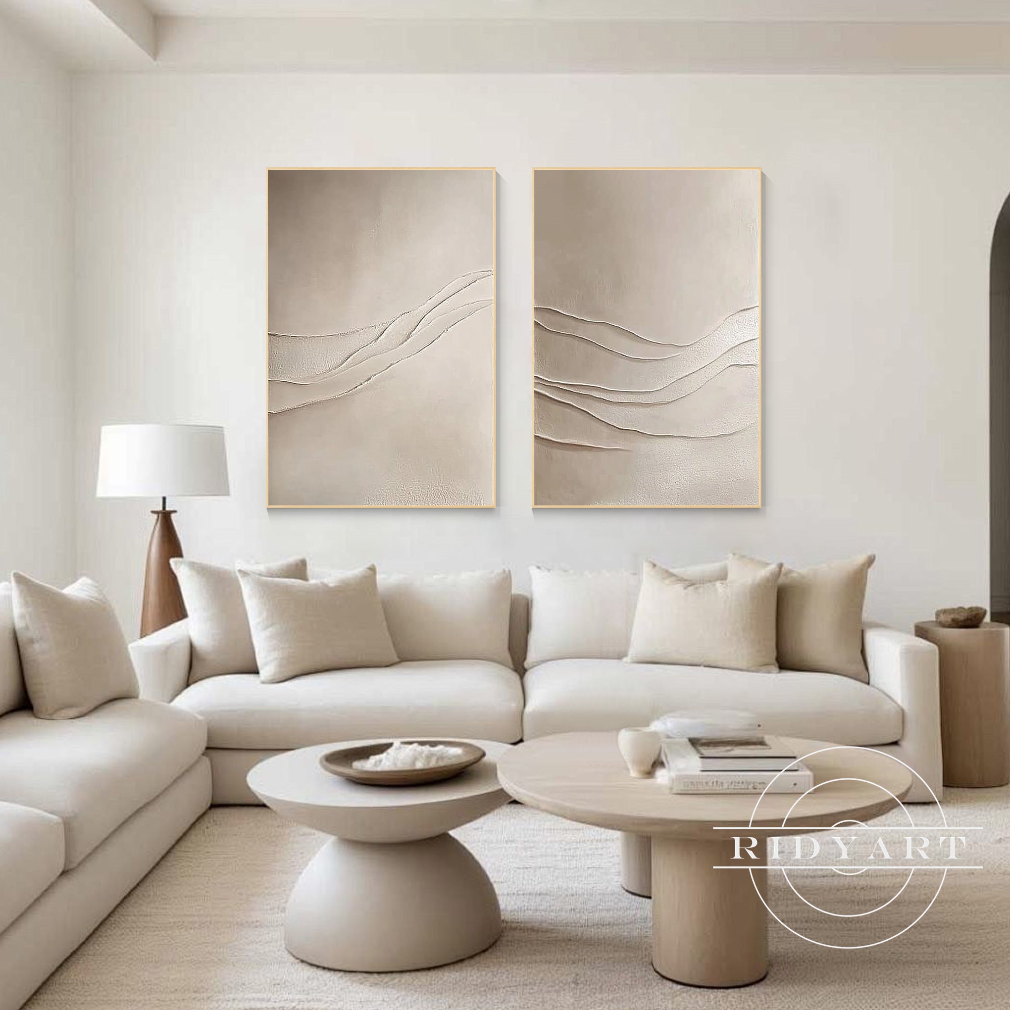 Earth tone textured canvas painting set