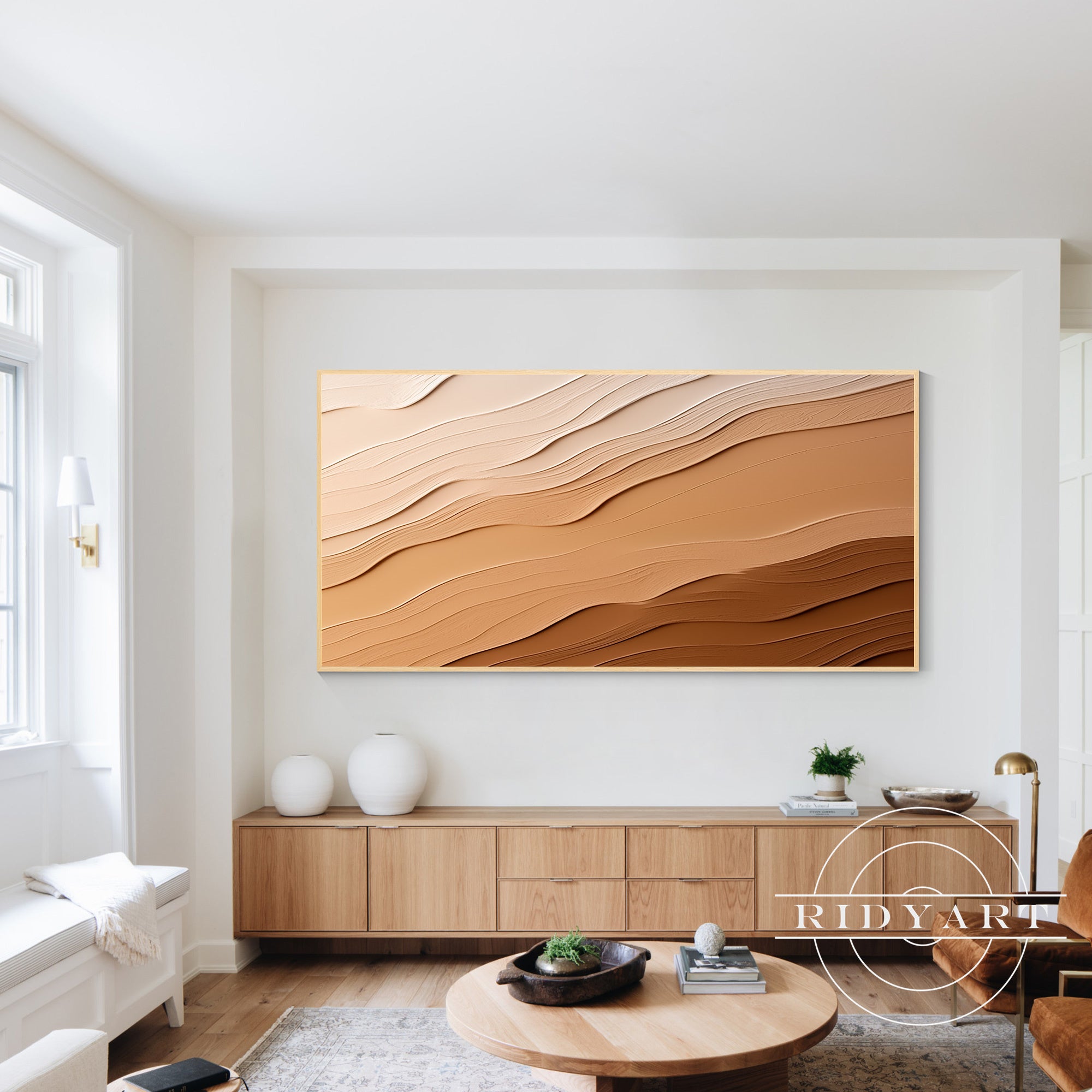Extra large brown textured canvas artwork