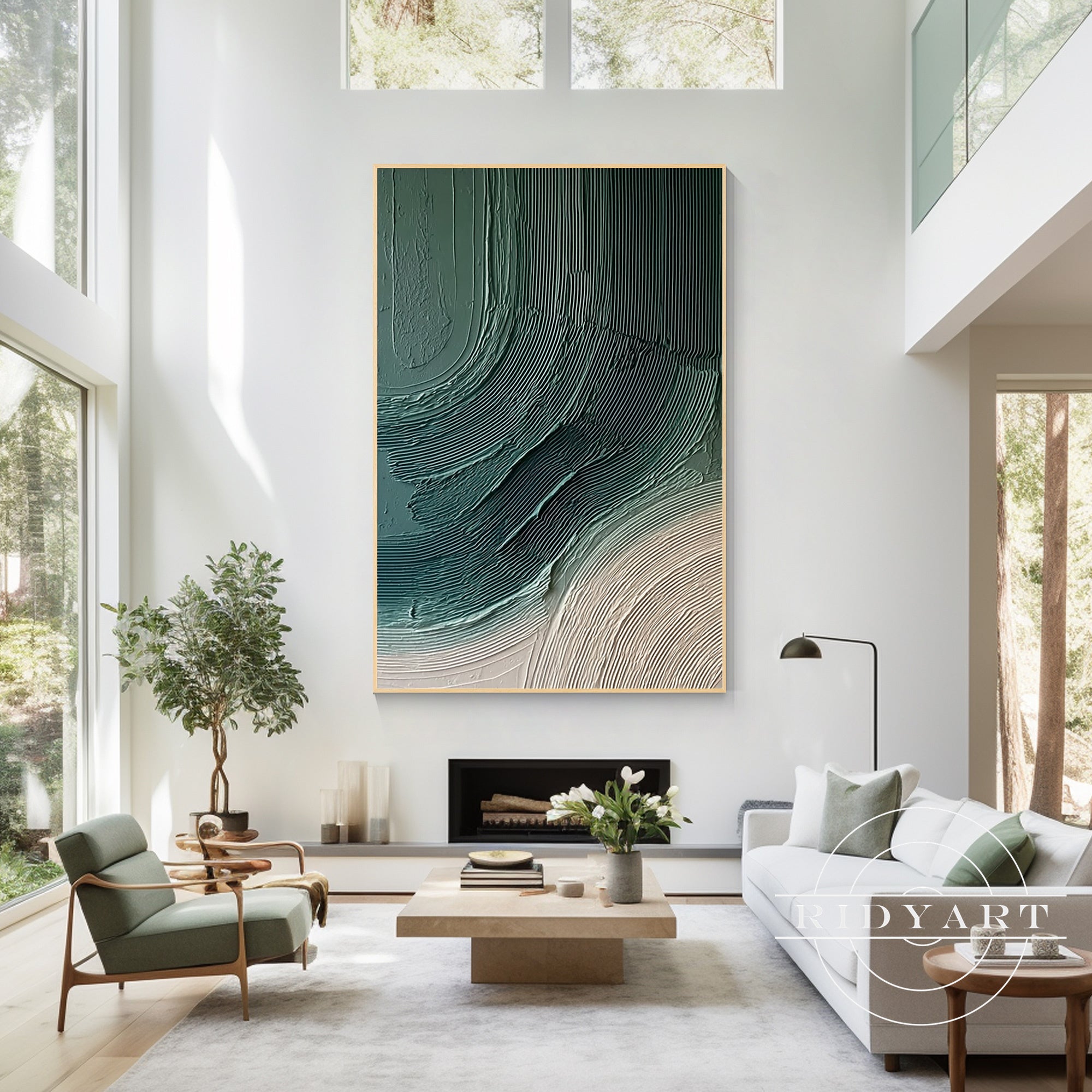 Handmade 3D texture abstract art for modern living room