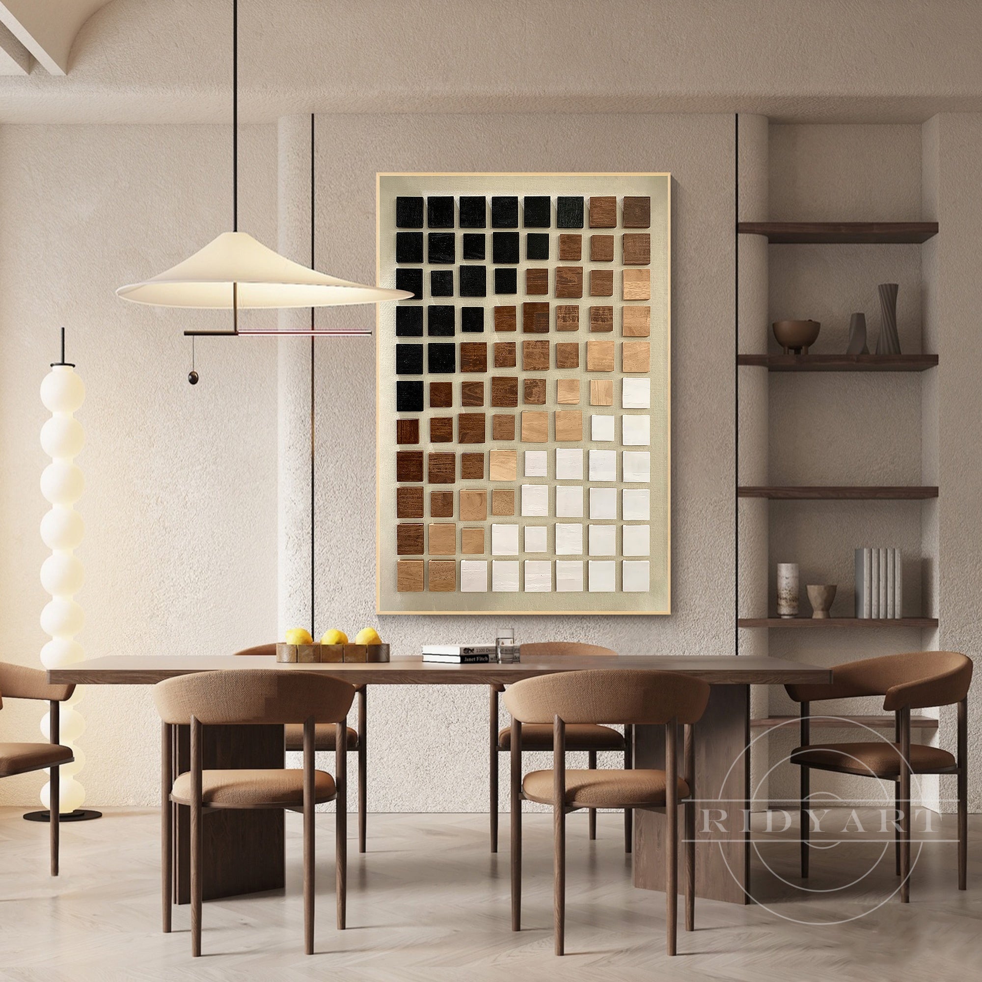 natural wood geometric wall art home decor