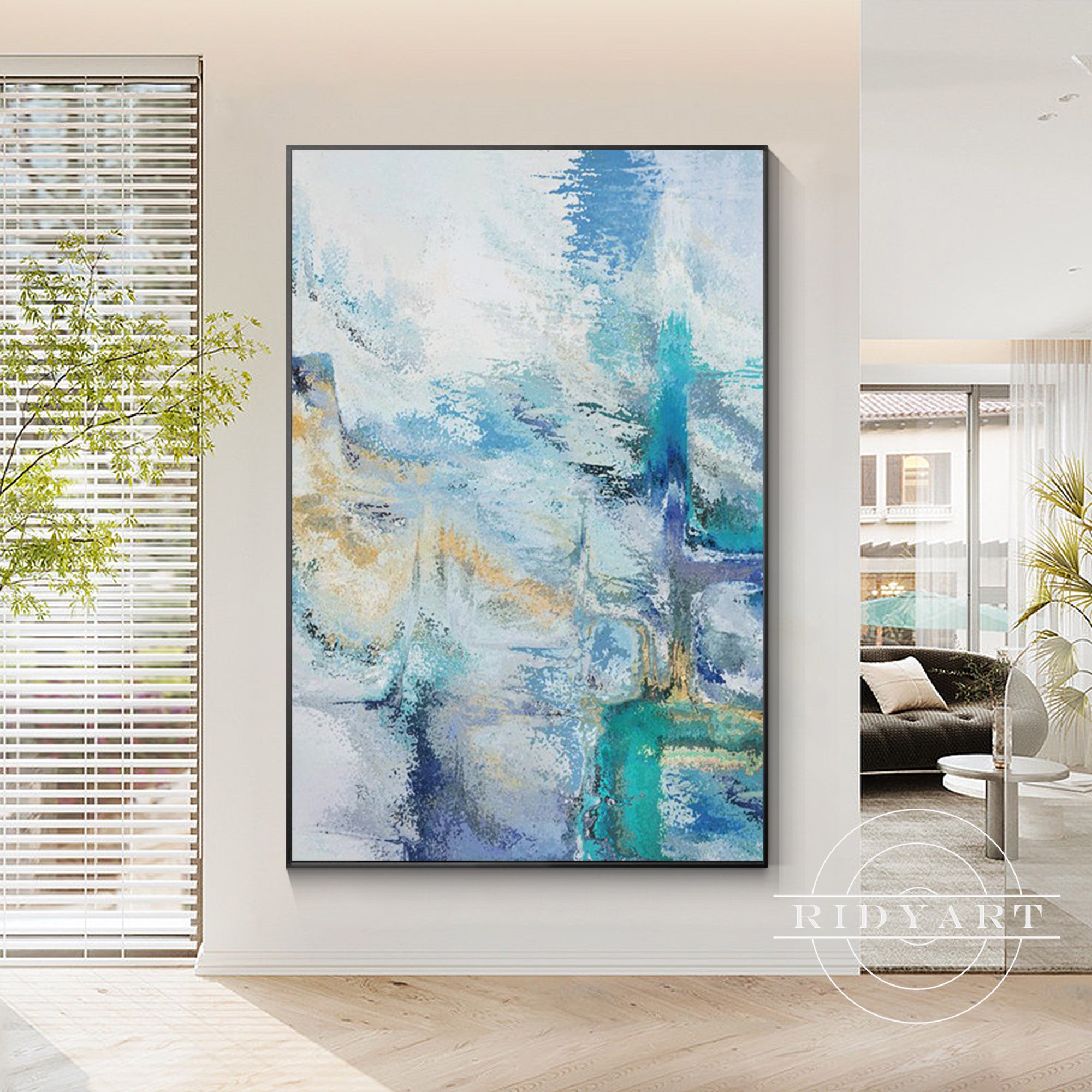 Abstract Blue wall art