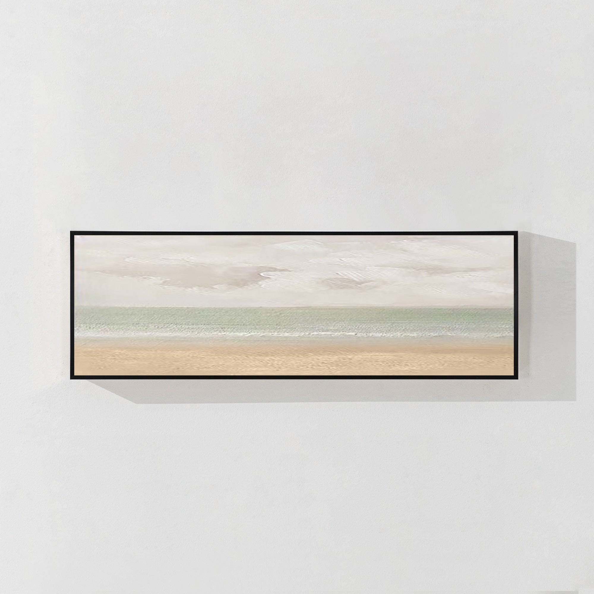 لوحة زيتية فنية أفقية طويلة لمناظر طبيعية خضراء هادئة