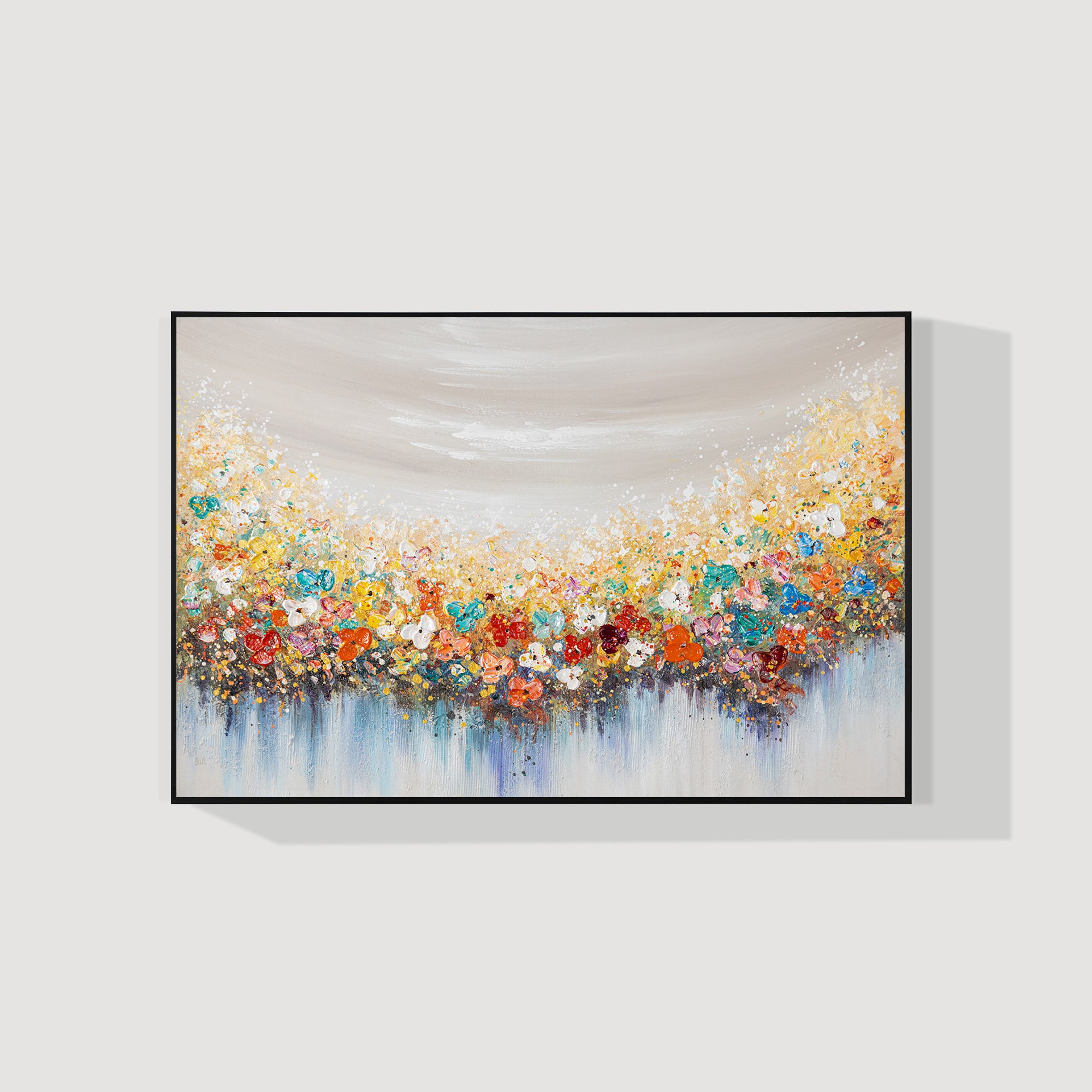 Colorful Flowers Painting - 3D Textured Extra Large Wall Art