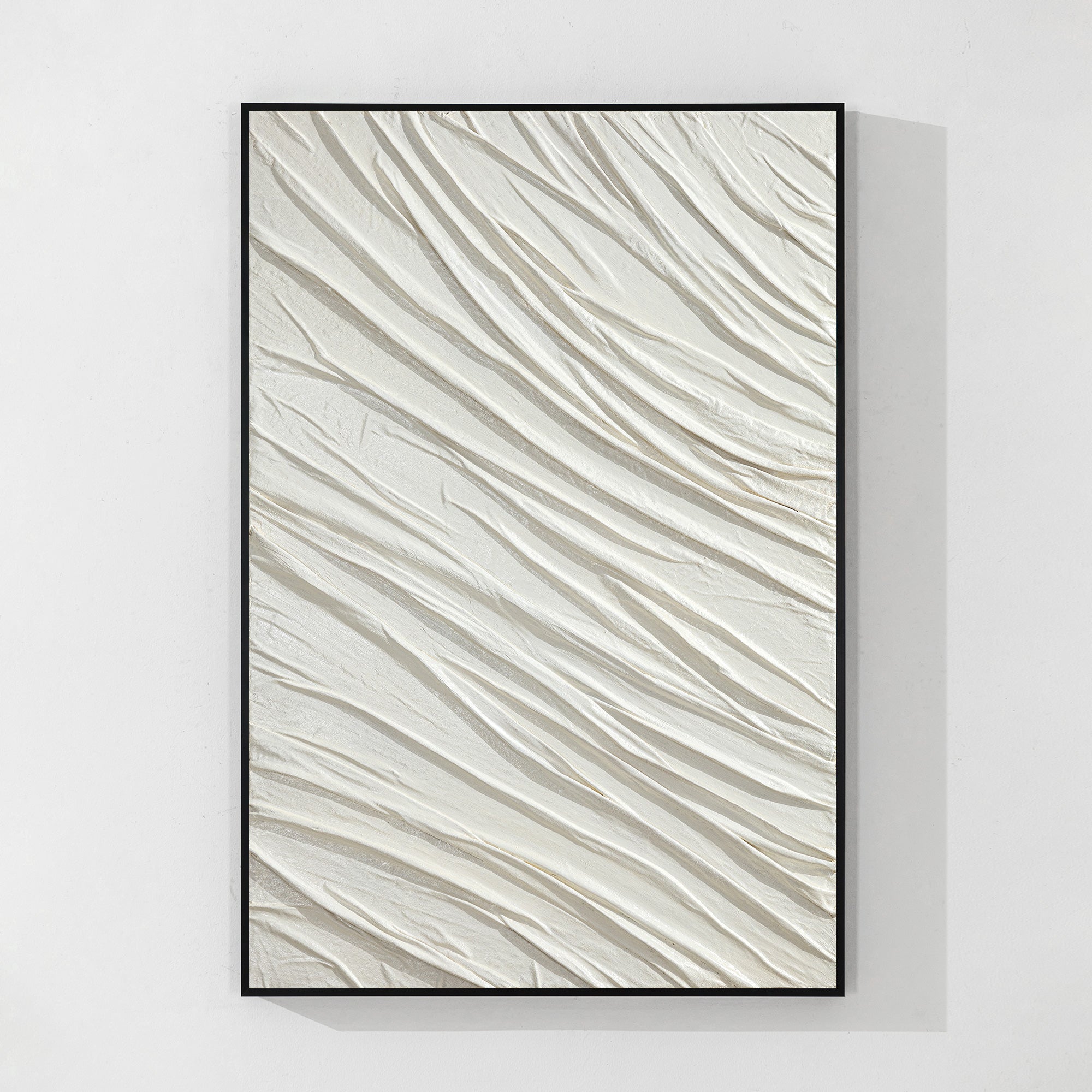 Weiße strukturierte minimalistische Wandkunst