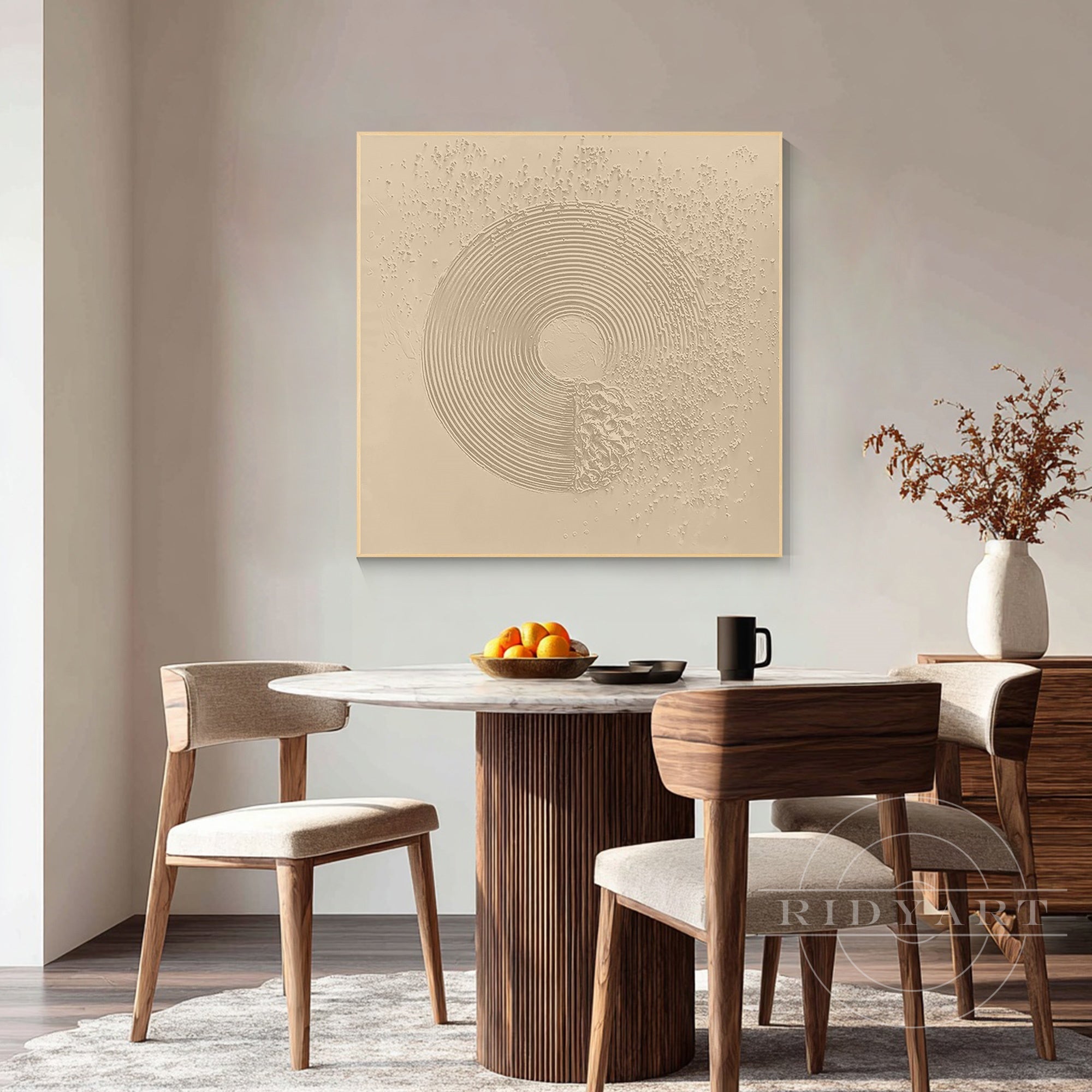 Large beige abstract wall art minimalist neutral home decor