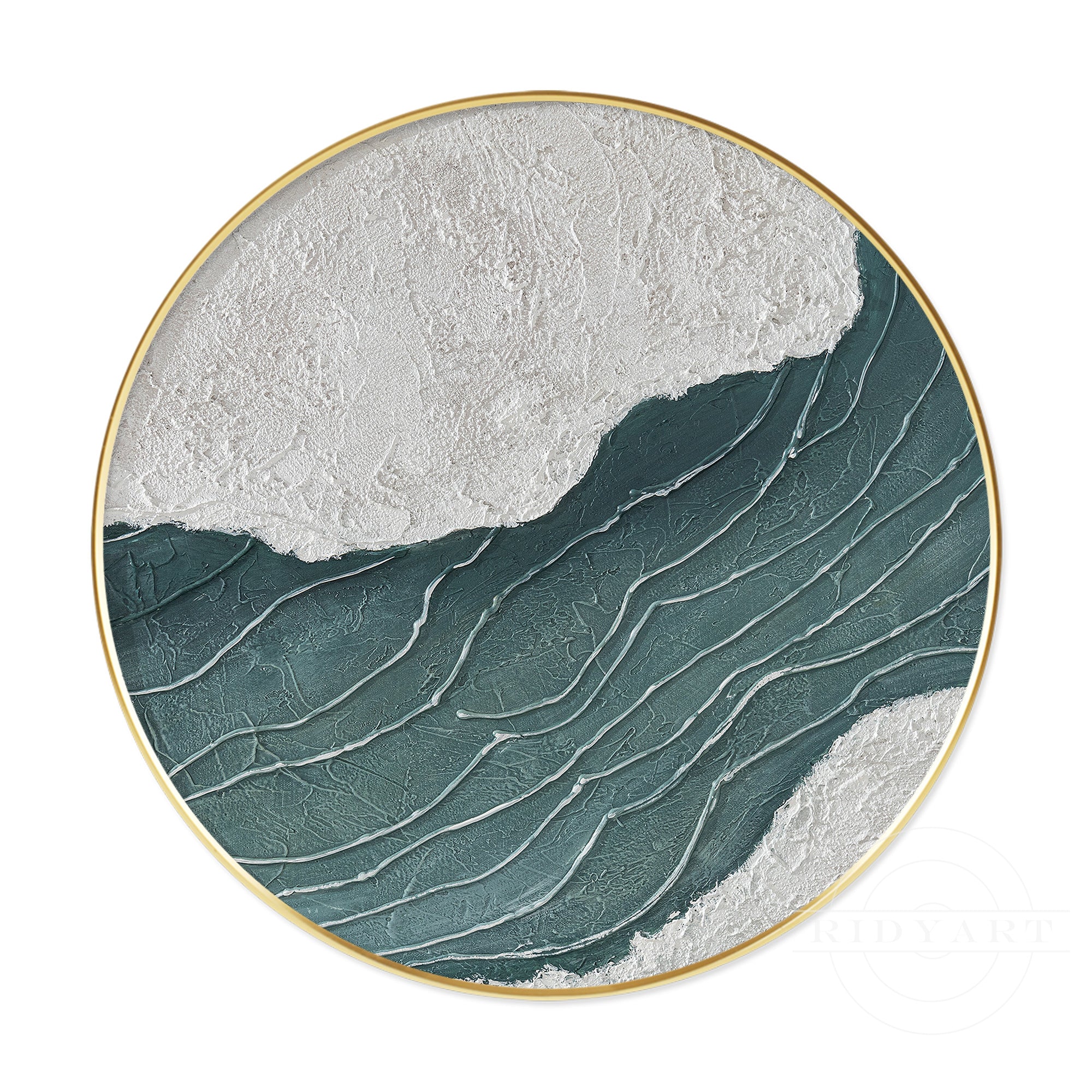 Abstract Teal Textured painting