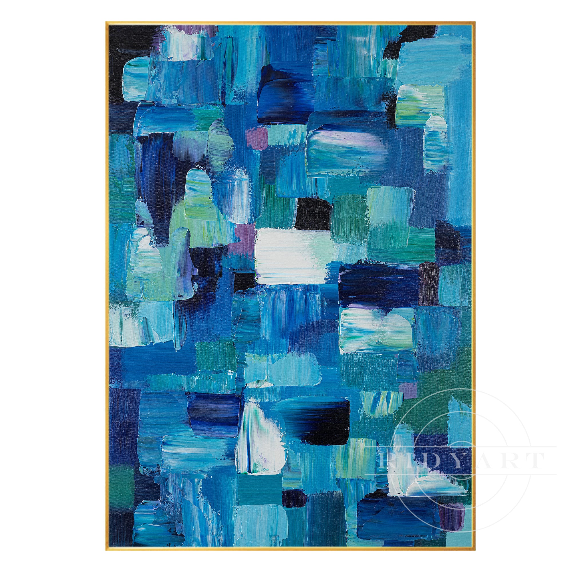 Blaue abstrakte Wandkunst