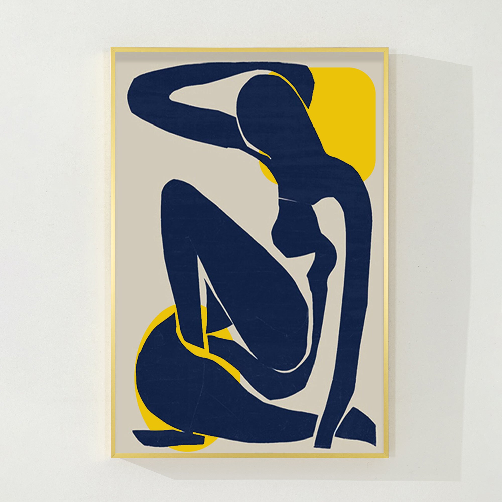 Marineblaue abstrakte Frau Wandkunst