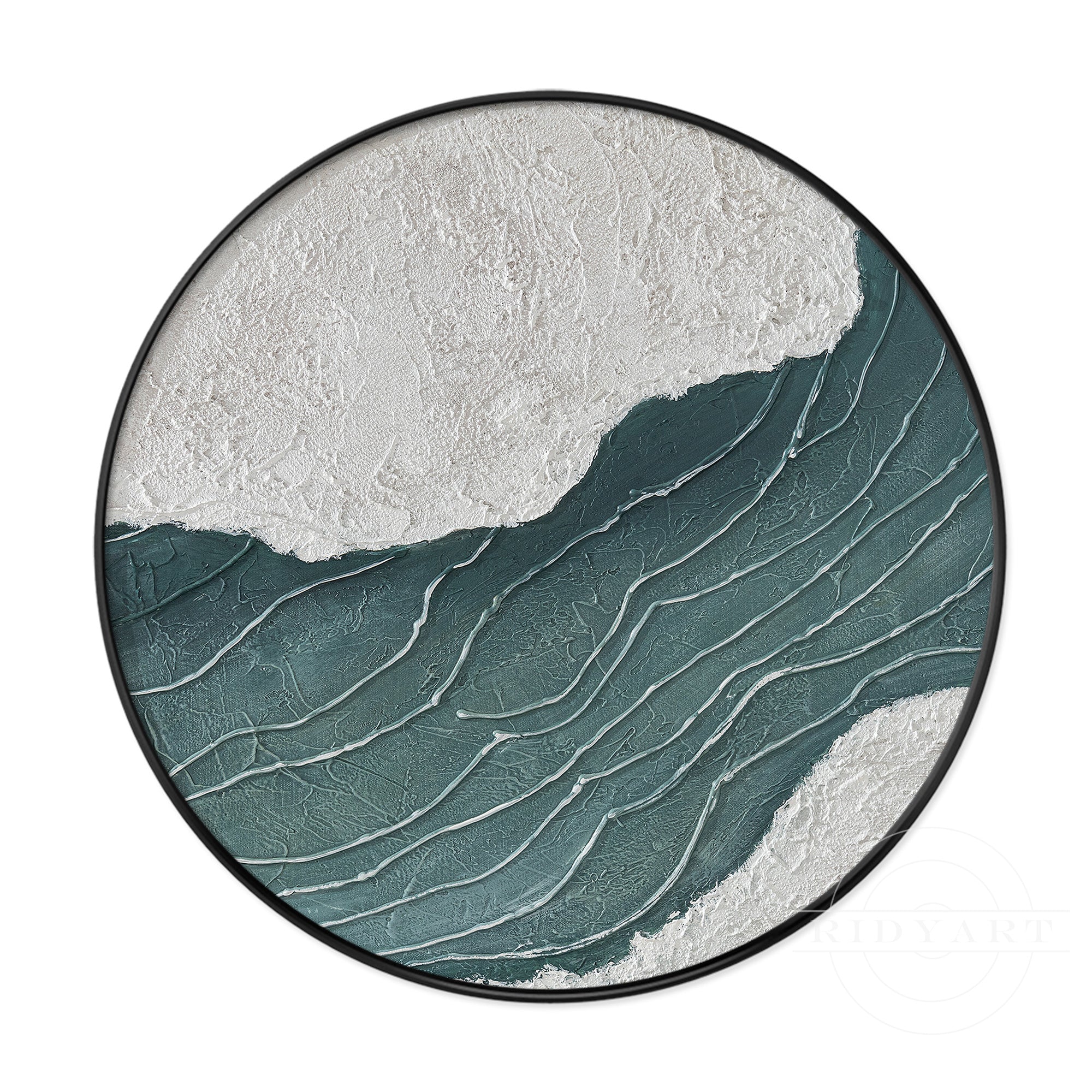 Abstract Teal Textured painting