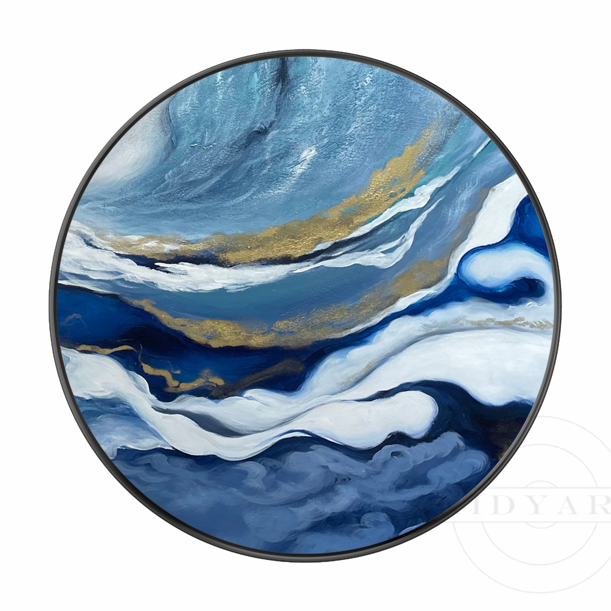 Navy Gold Abstract Art