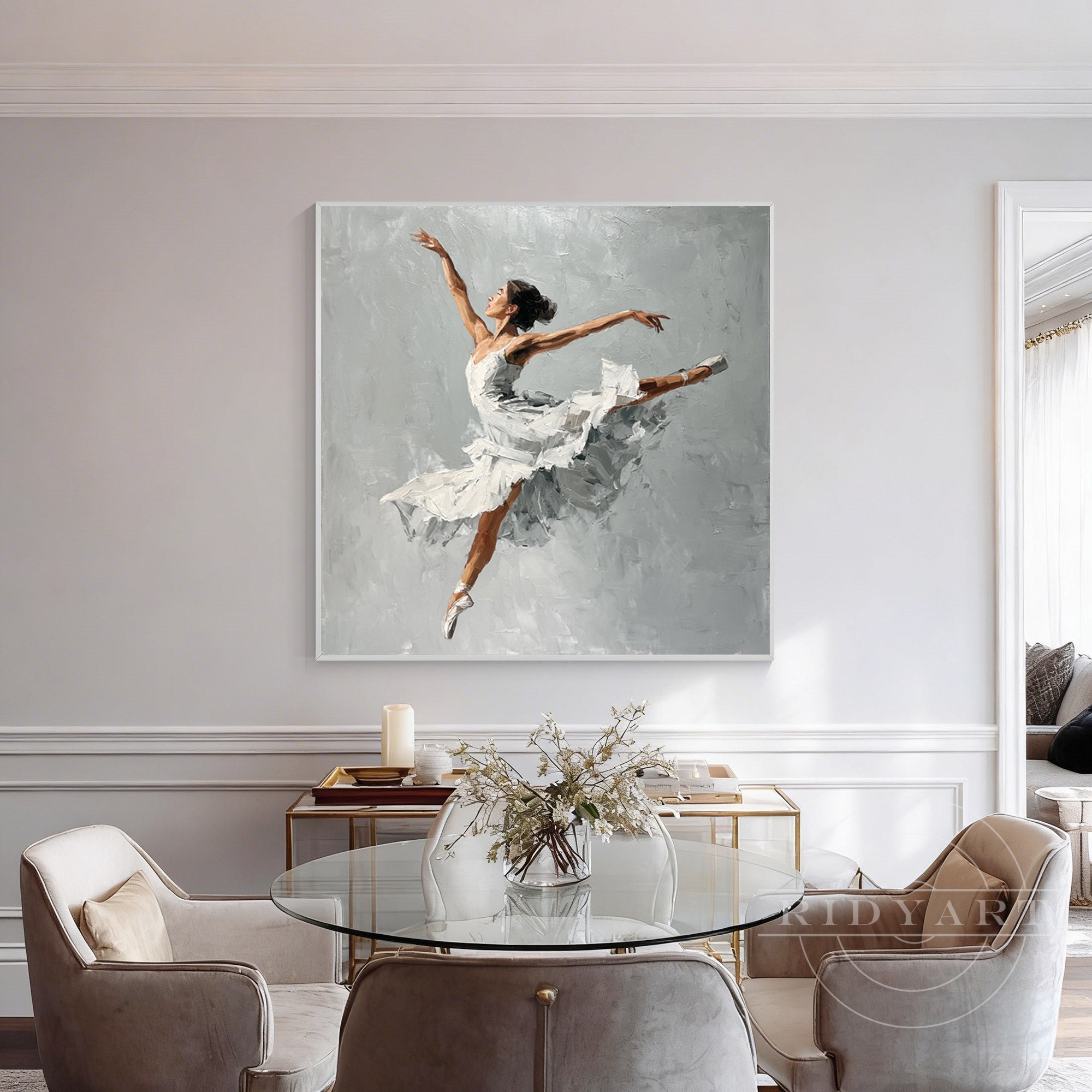Graceful dancing girl modern canvas minimalist decor