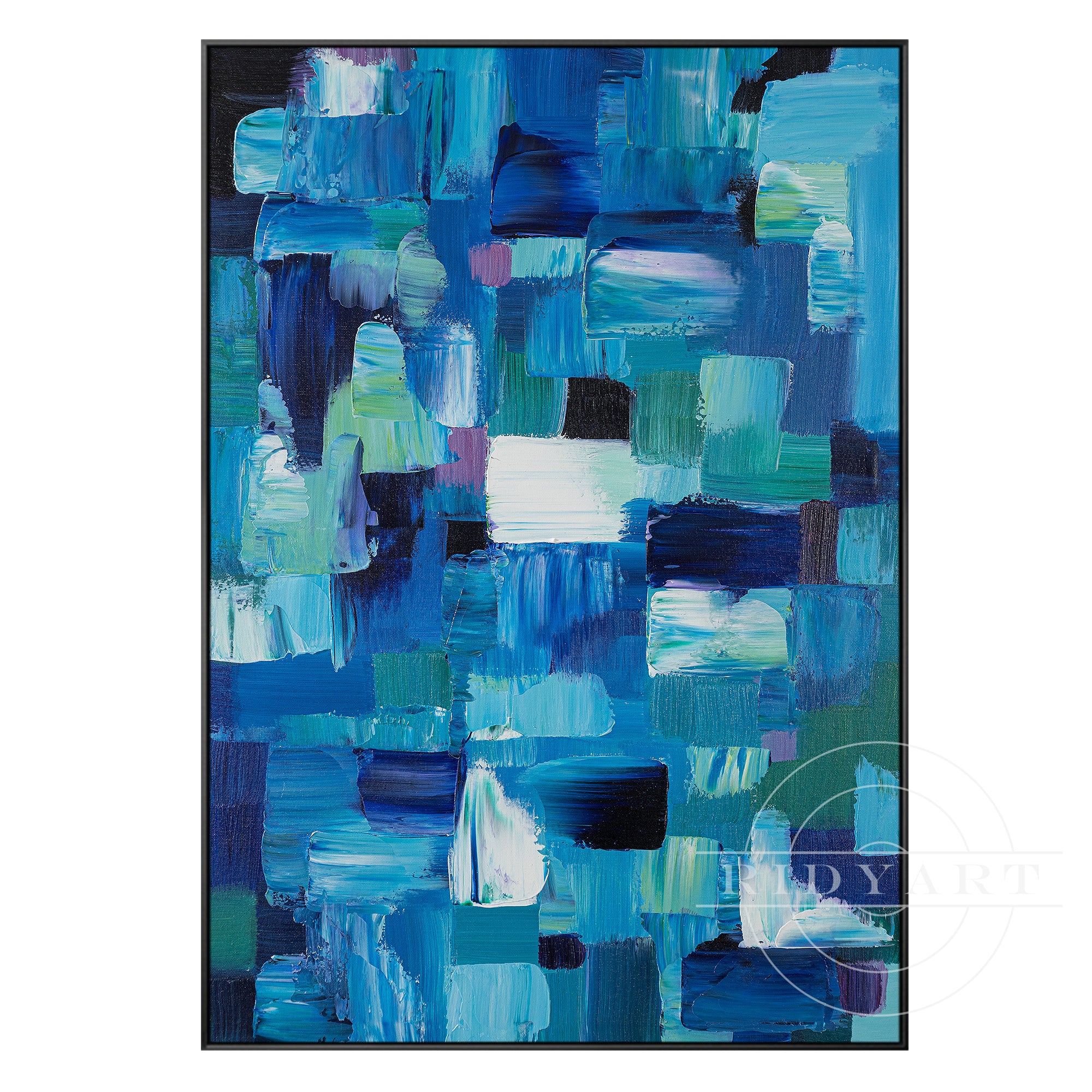 Blaue abstrakte Wandkunst