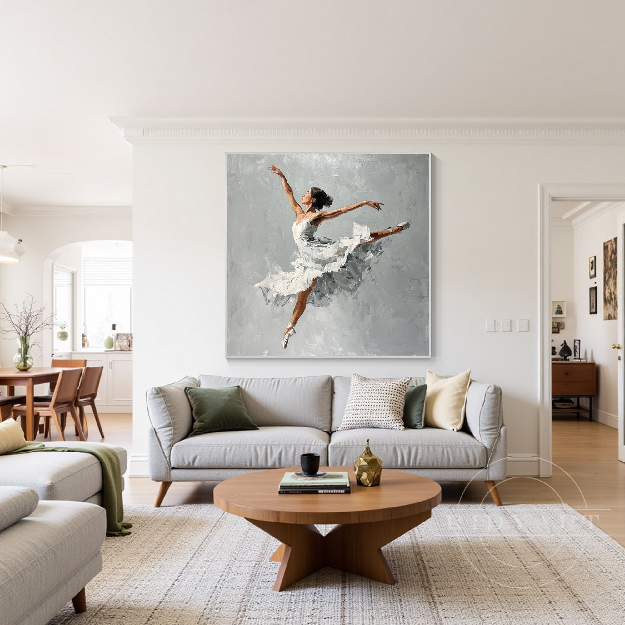 Large abstract dancer painting office wall art