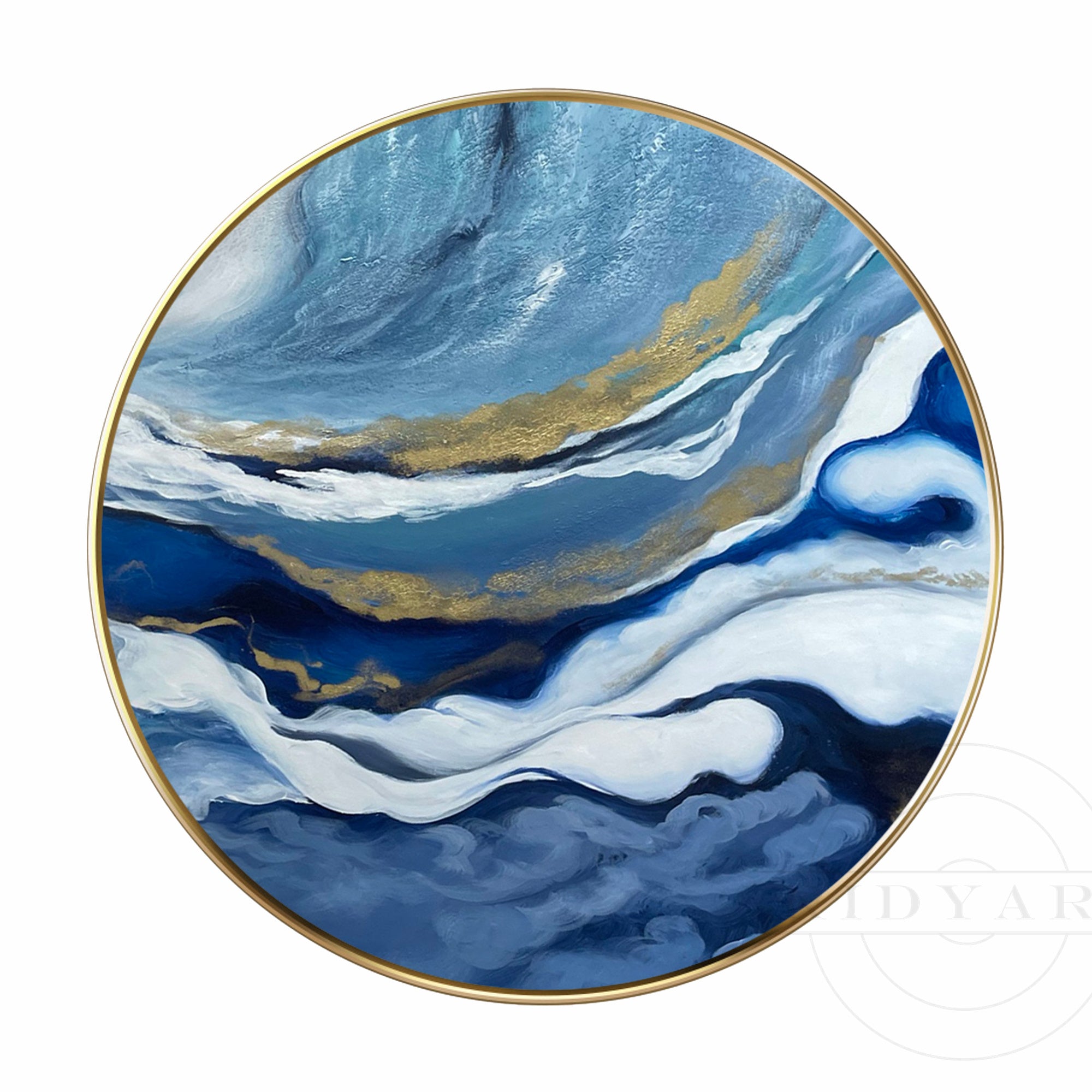Navy Gold Abstract Art