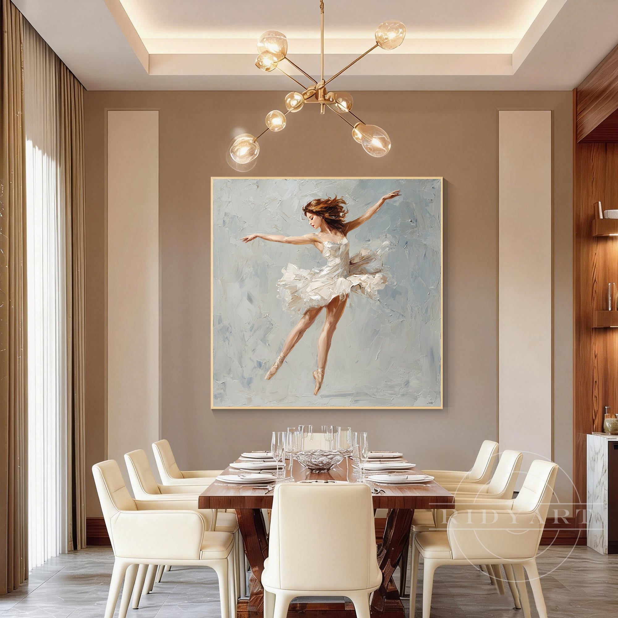 Modern ballet dancer painting graceful ballerina wall art
