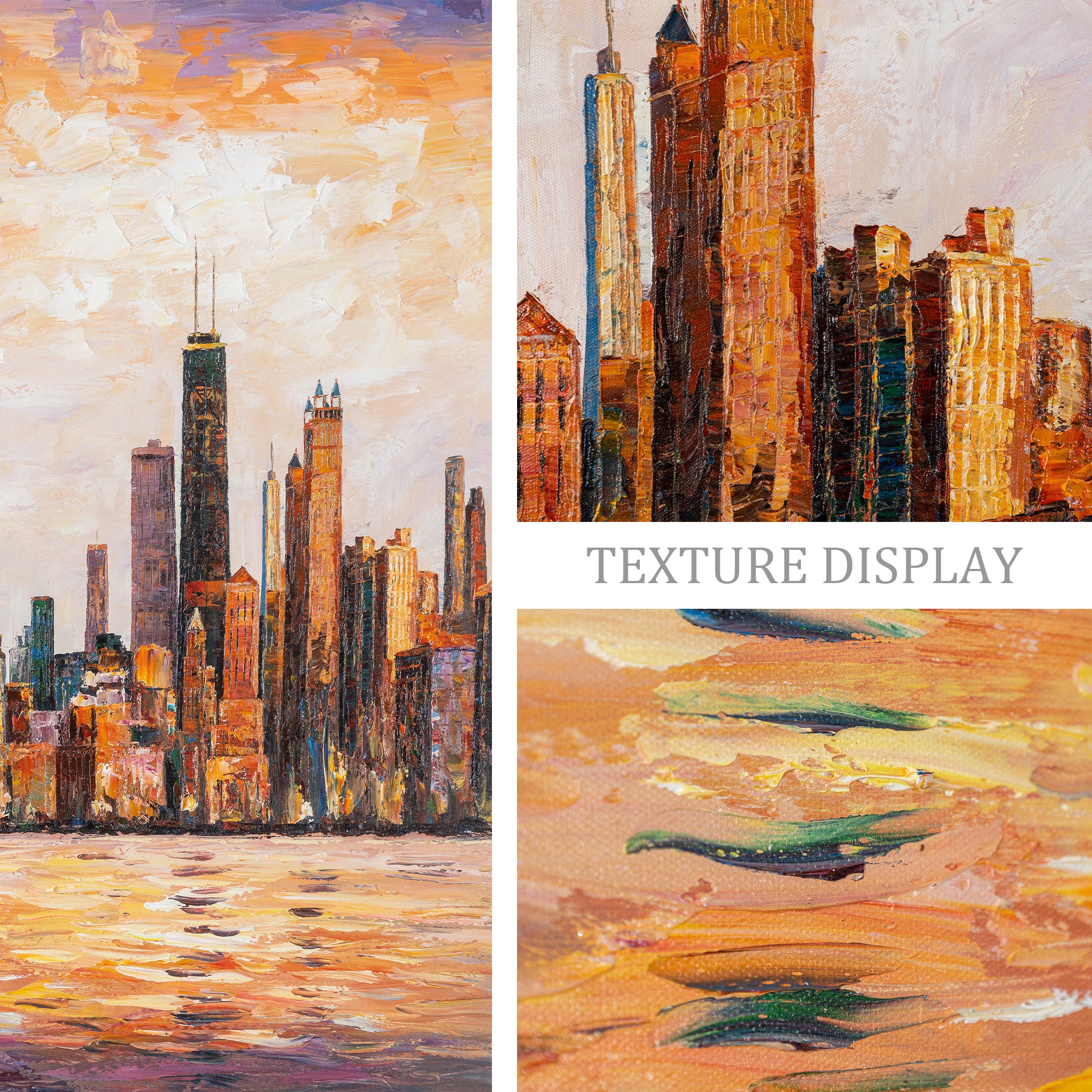 Chicago skyline oil painting