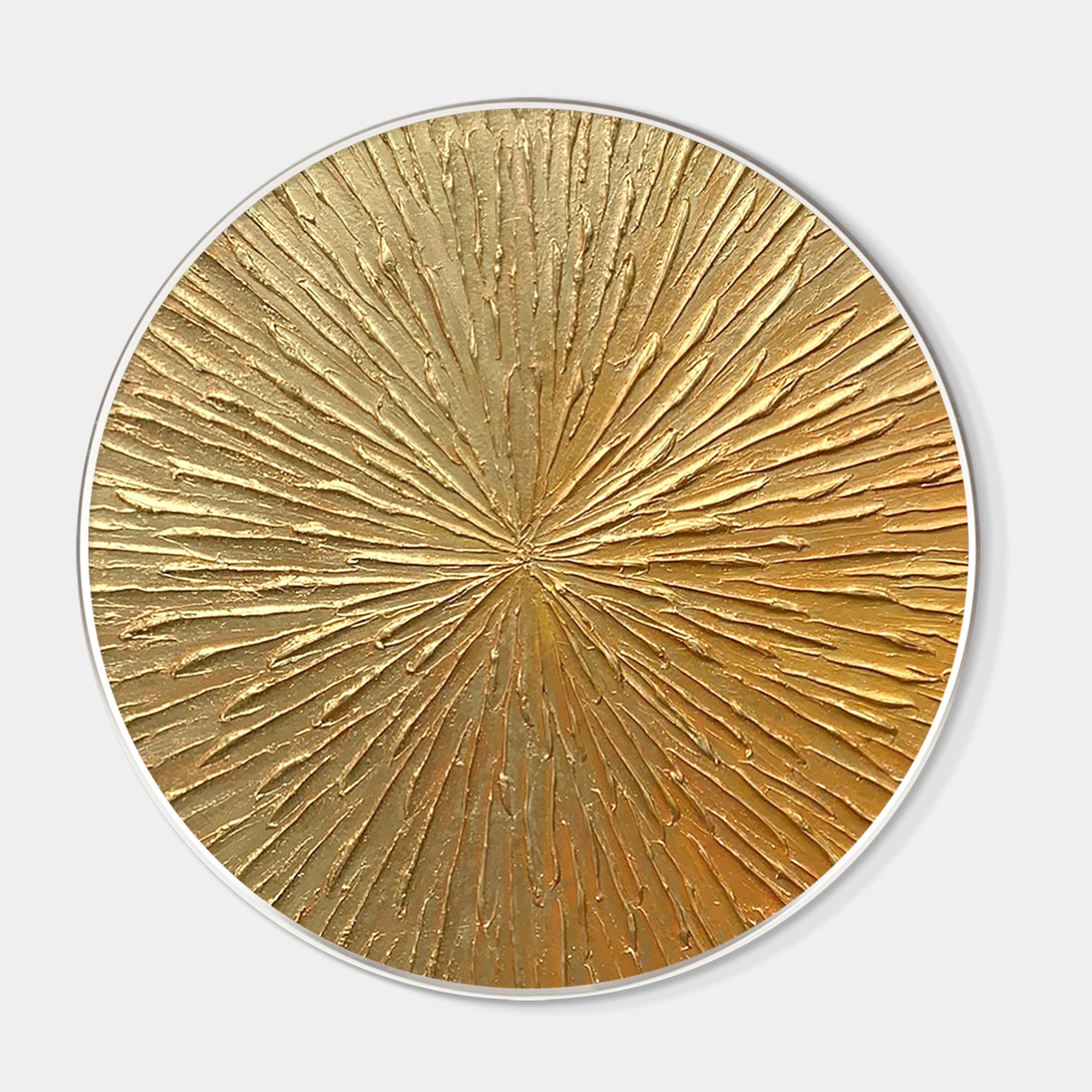 Round Gold Leaf 3D Textured Wall Art