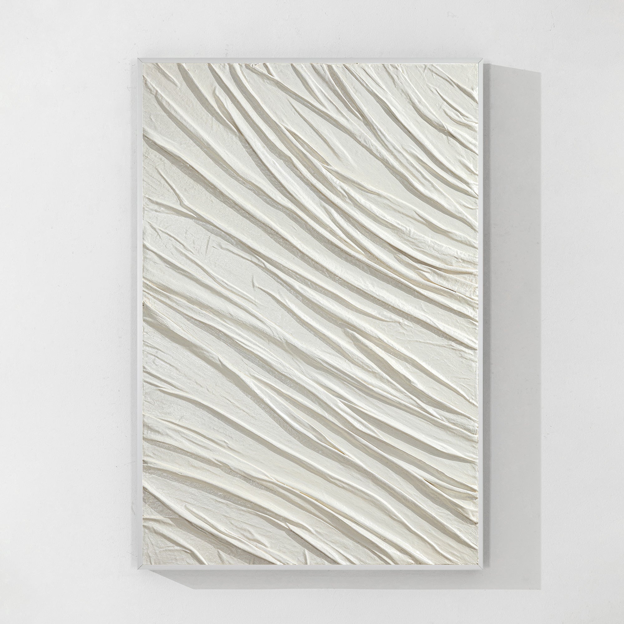 Weiße strukturierte minimalistische Wandkunst