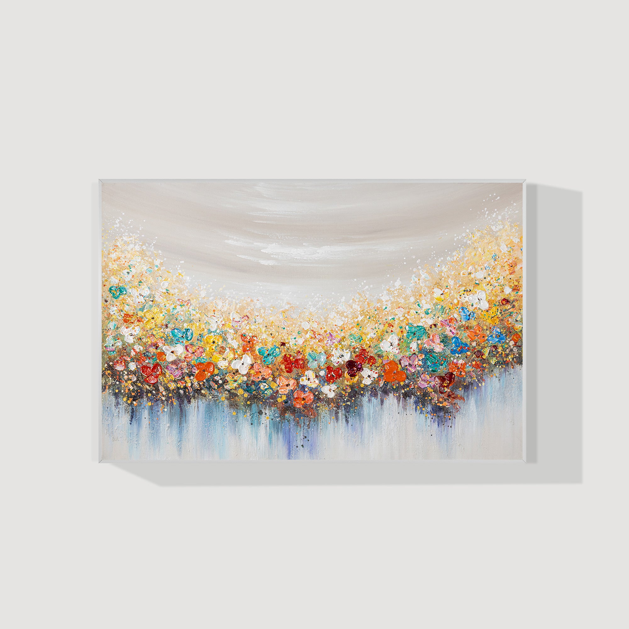 Colorful Flowers Painting - 3D Textured Extra Large Wall Art