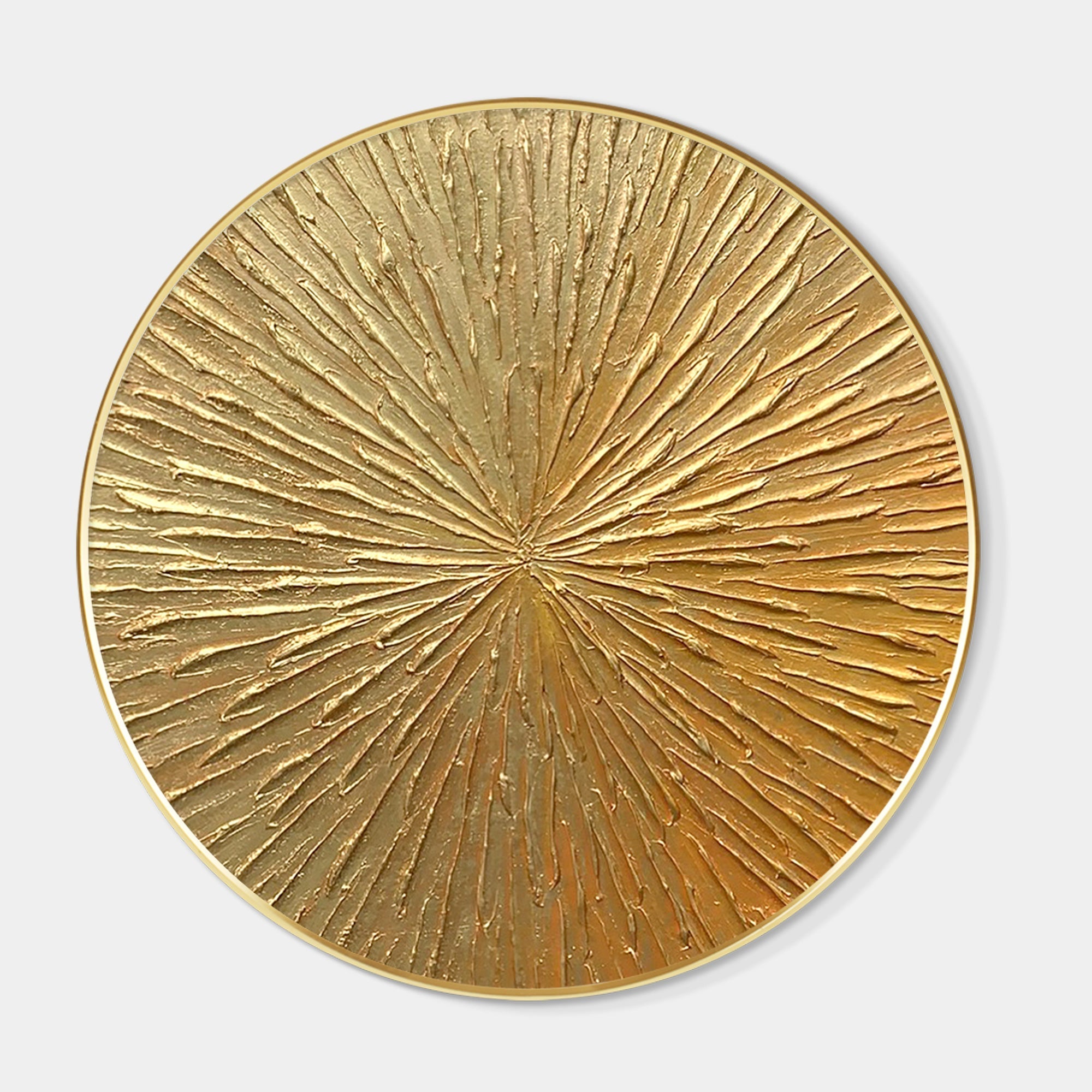 Round Gold Leaf 3D Textured Wall Art