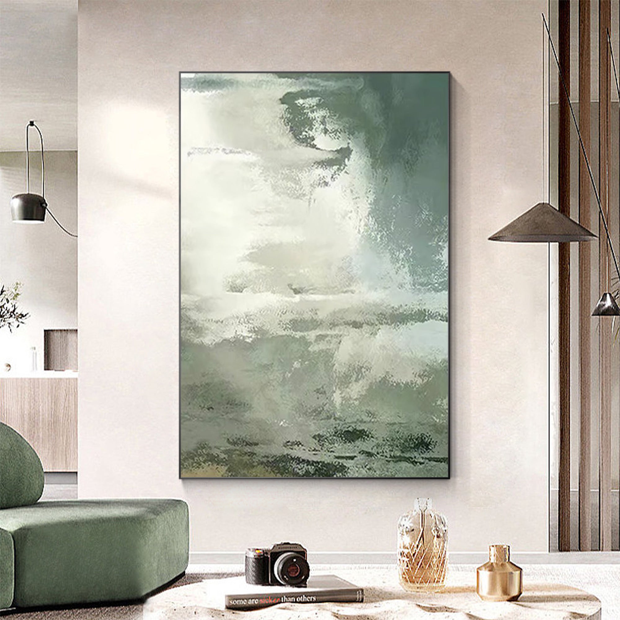 Wolke abstrakte Malerei grüne Wandkunst