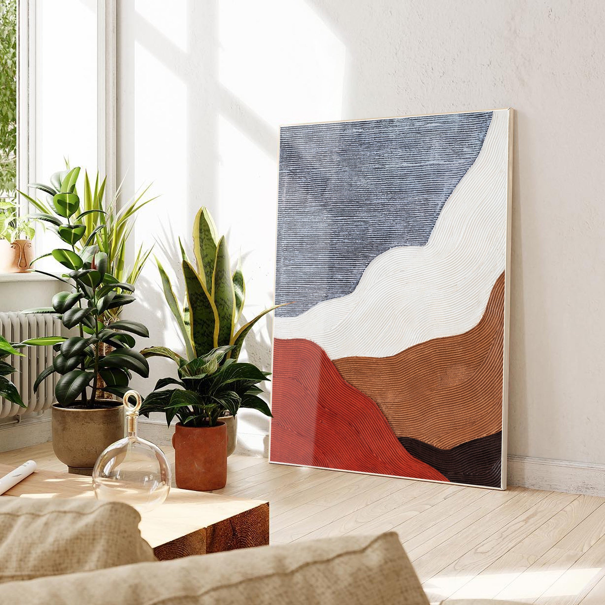 Textur Abstraktes Ölgemälde Minimalistische Wandkunst