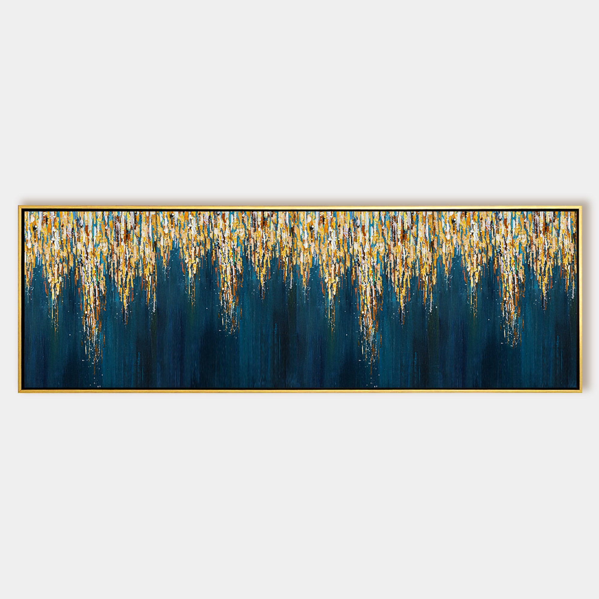 Navy Blue Abstract Long Narrow Art