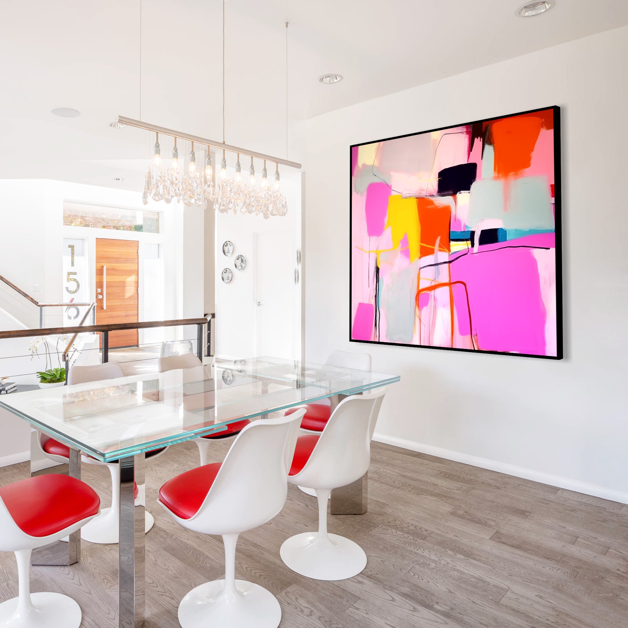 Large Hot Pink Abstract Painting