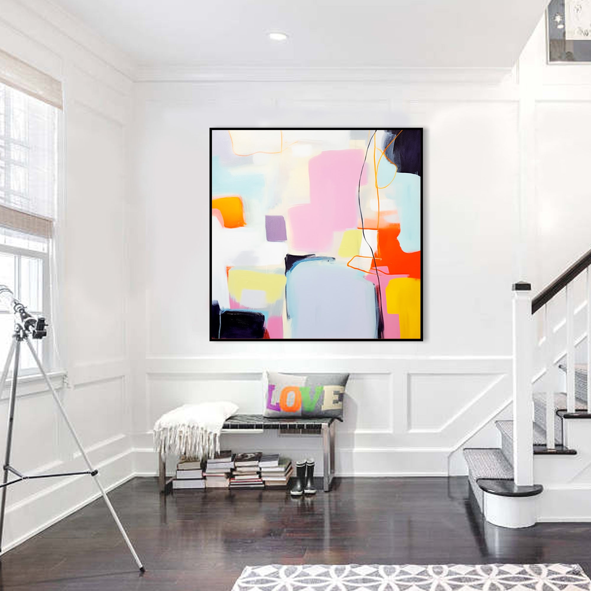 Colorful Pink Abstract Painting