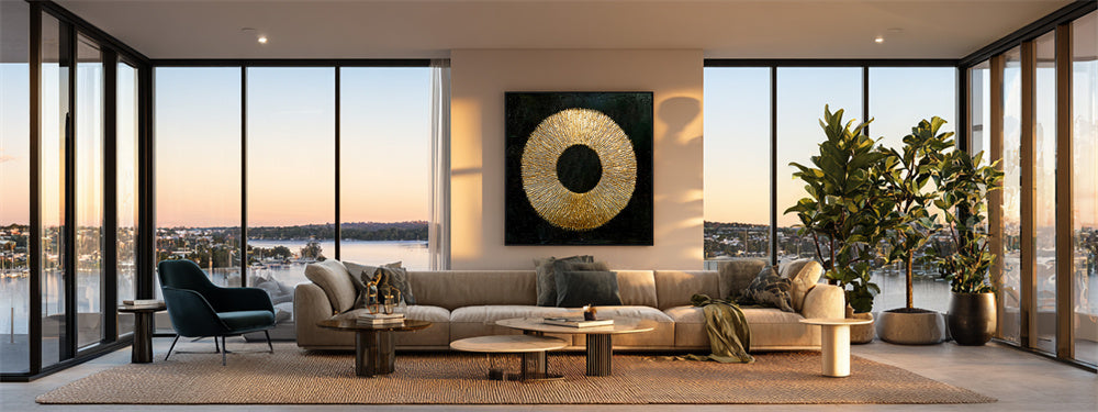 Abstract Gold black wall art