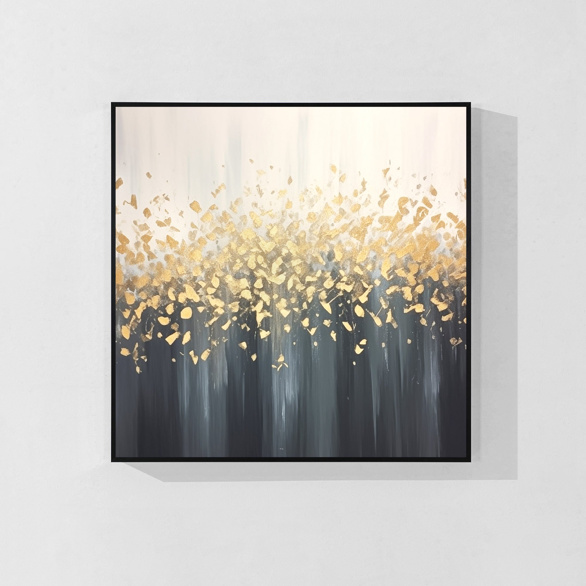 Abstraktes goldenes Blumengemälde