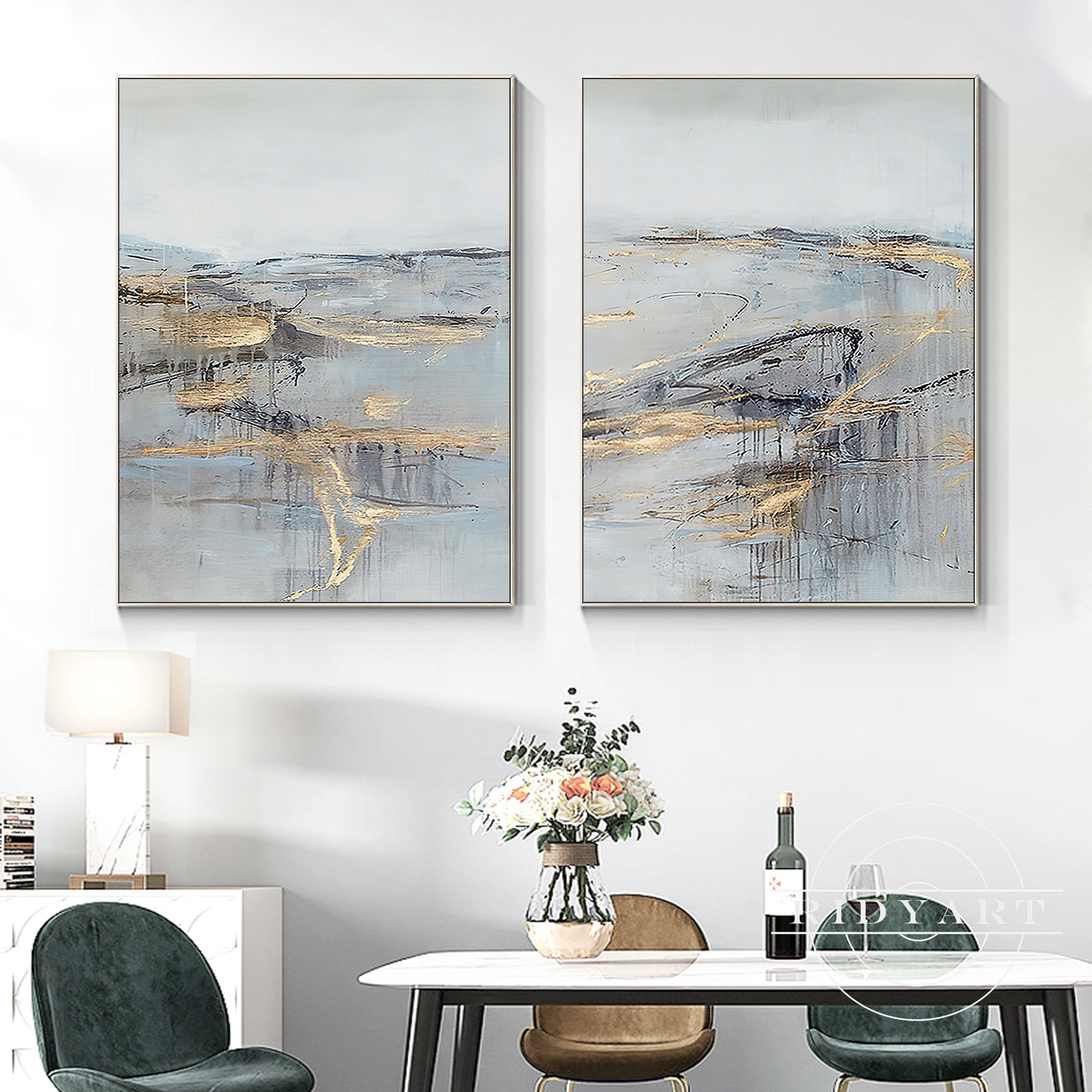 Satz von 2 strukturierten Kunst