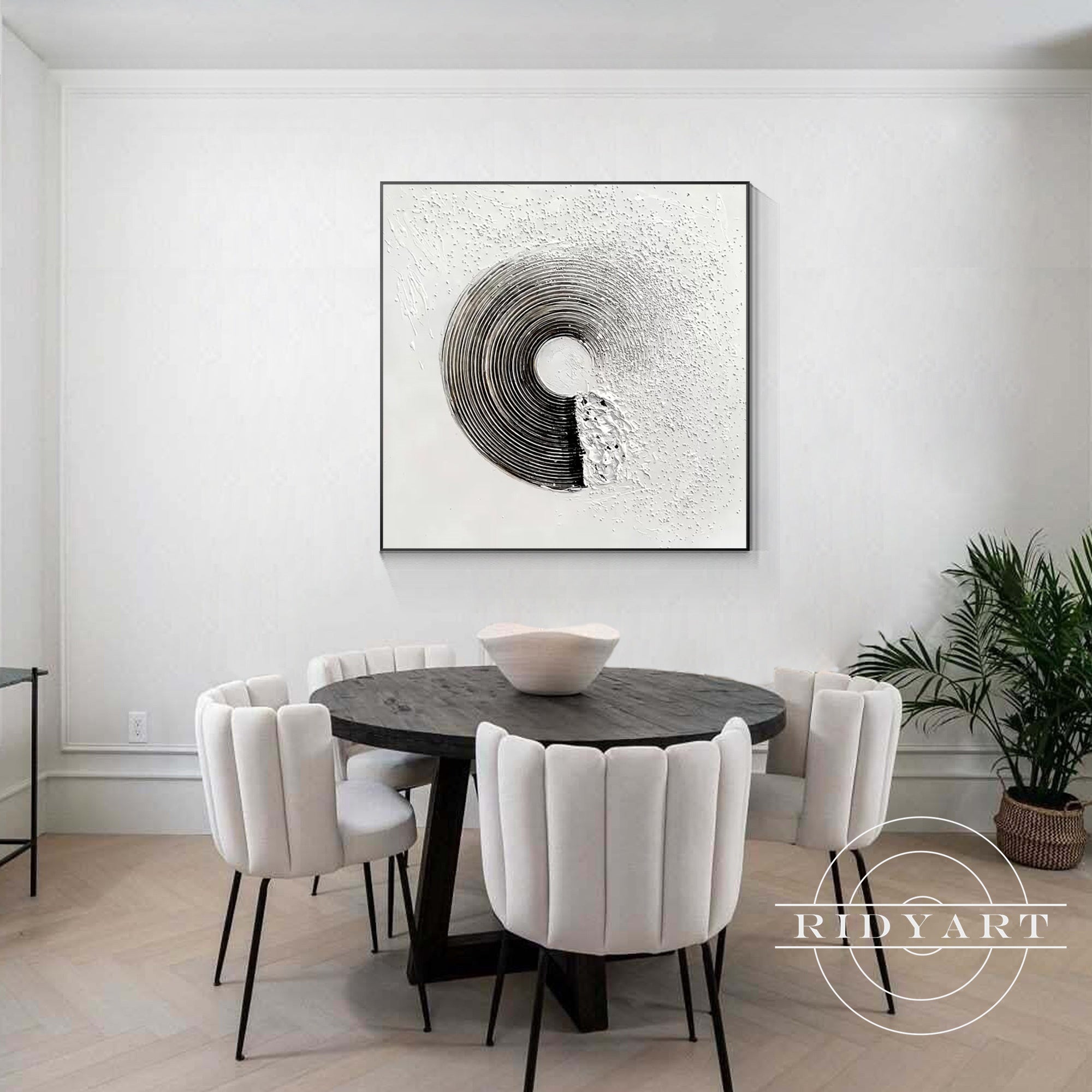 Salbeigrünes Berggemälde - Minimalistische große Wandkunst