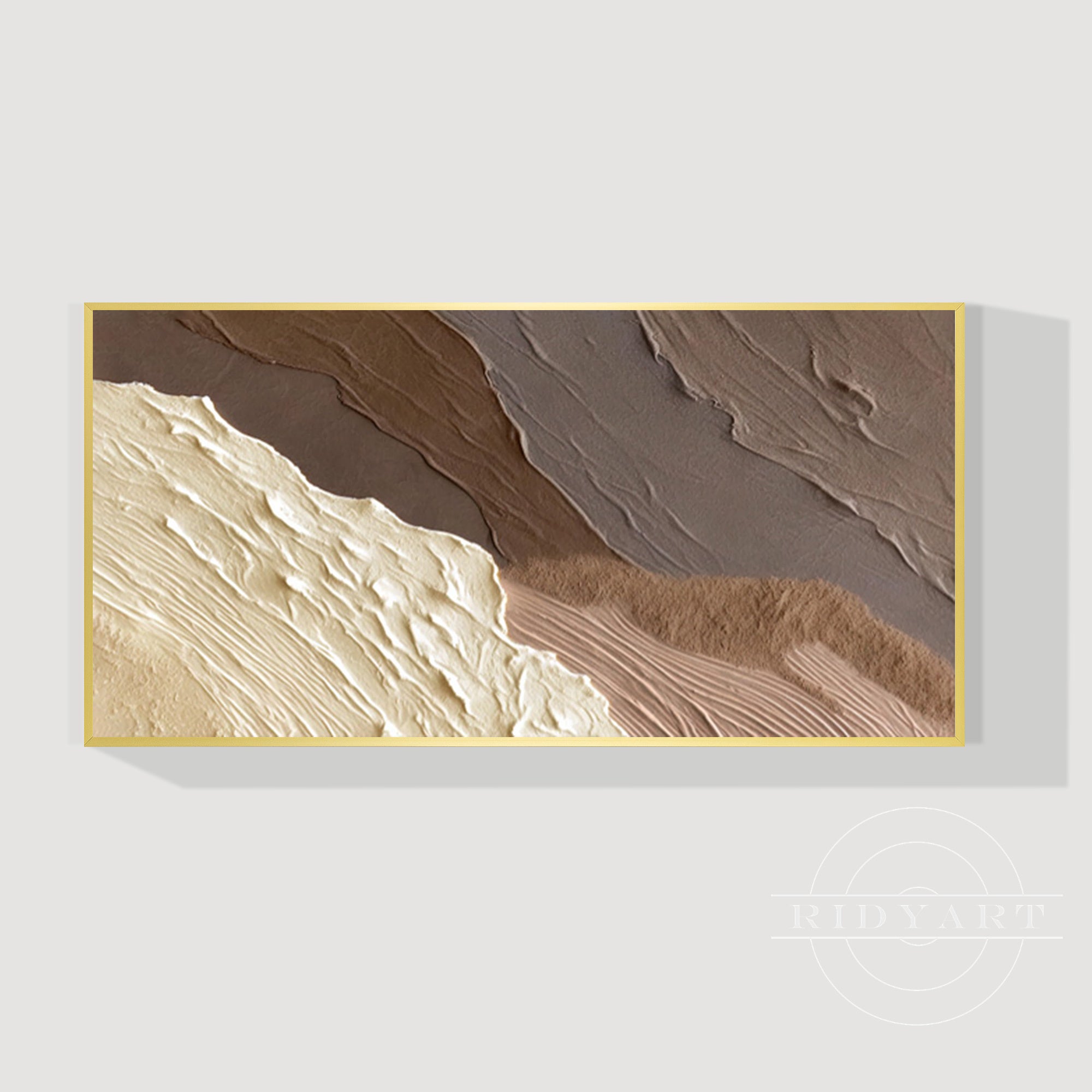 Wandkunst „Gold Mountain“ in Marineblau