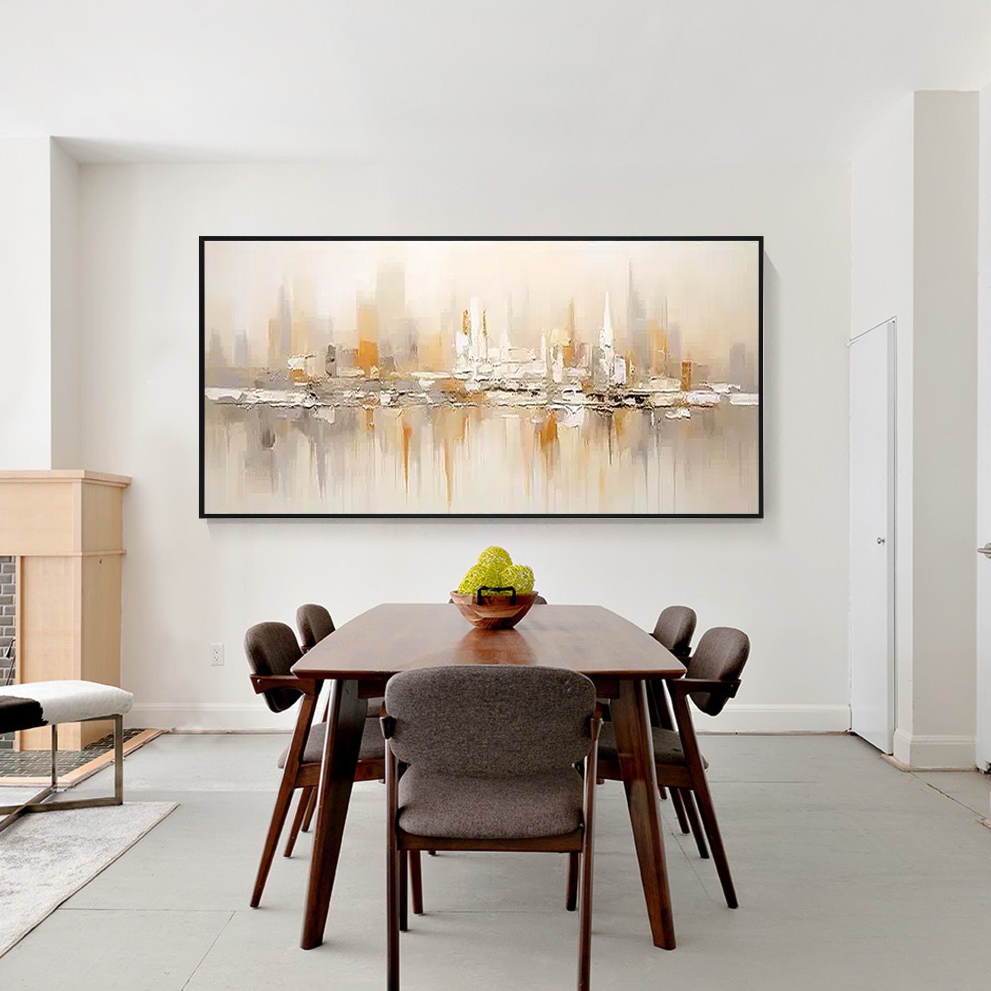 Smaragdgrüne abstrakte Wandkunst