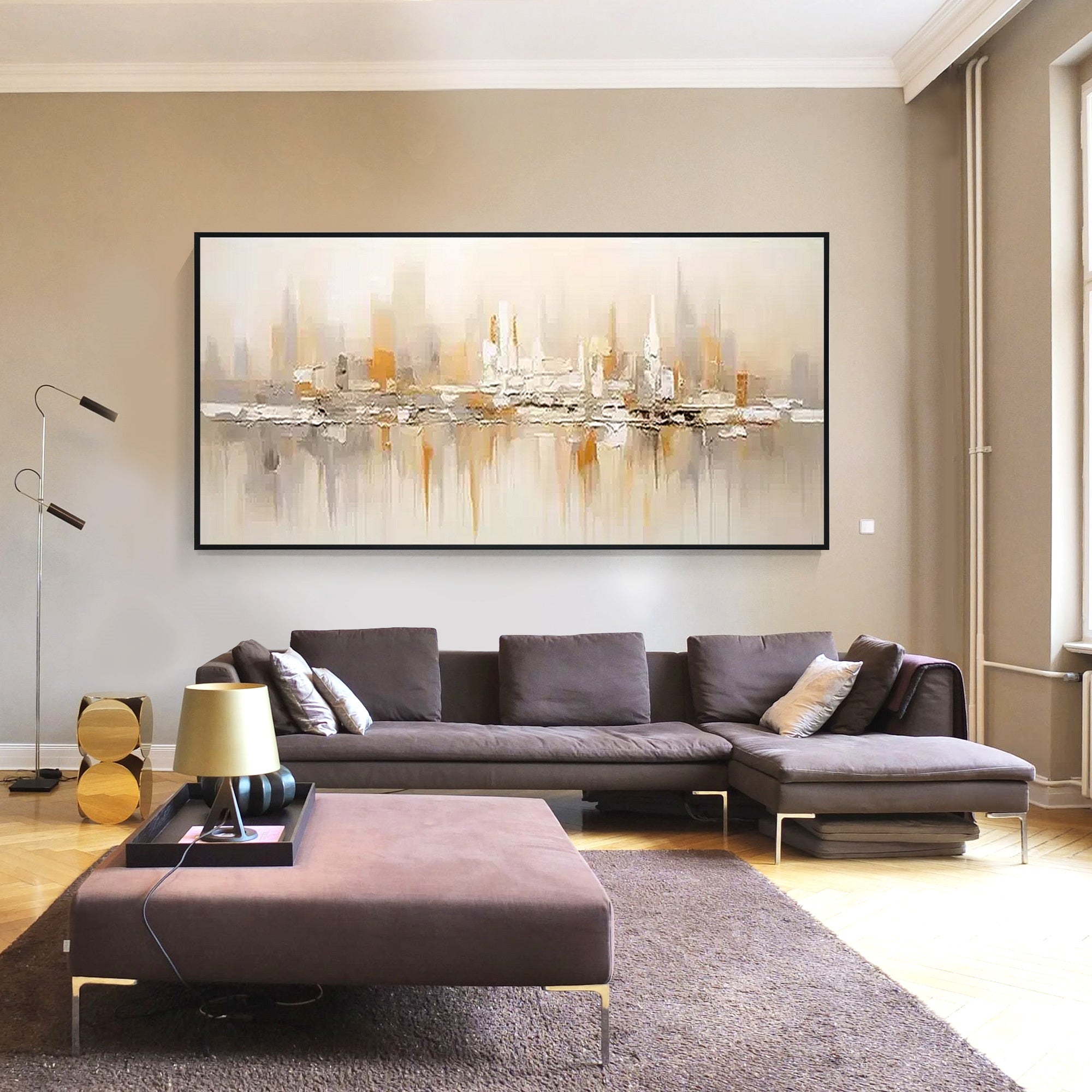 Smaragdgrüne abstrakte Wandkunst