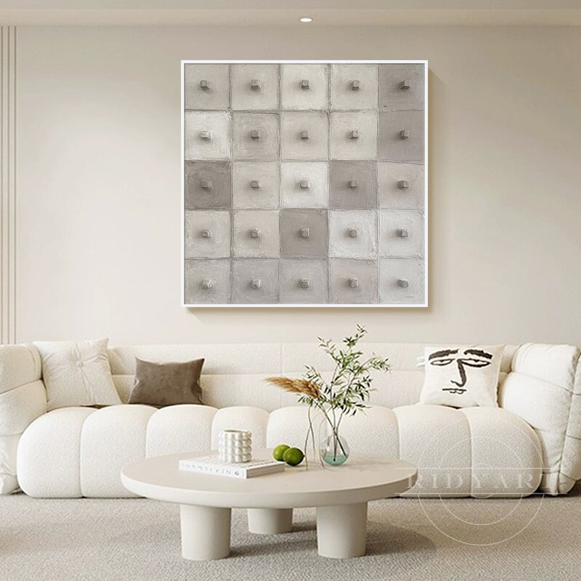 minimalist textured wall art neutral stone decor