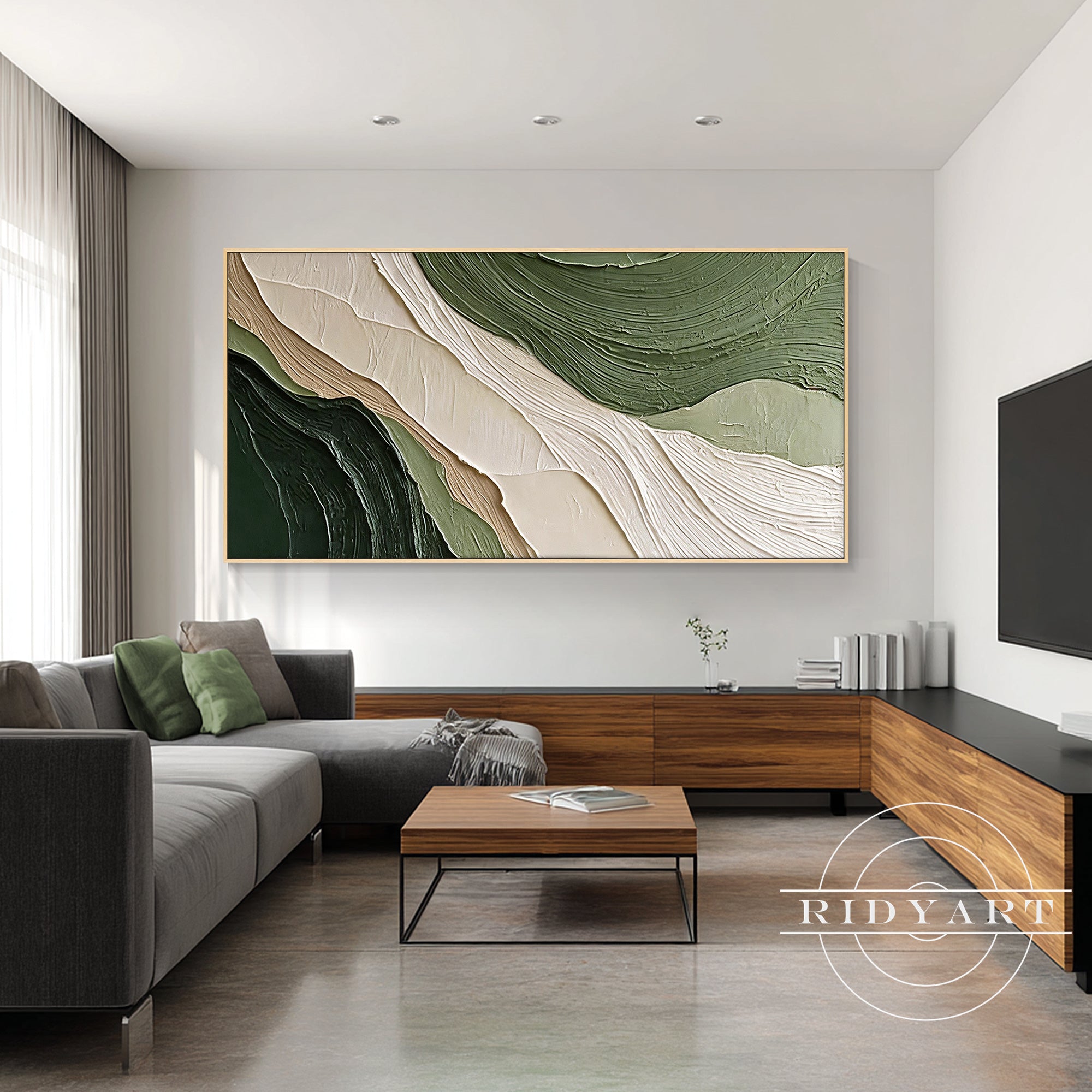 Earth tone wall art with layered texture