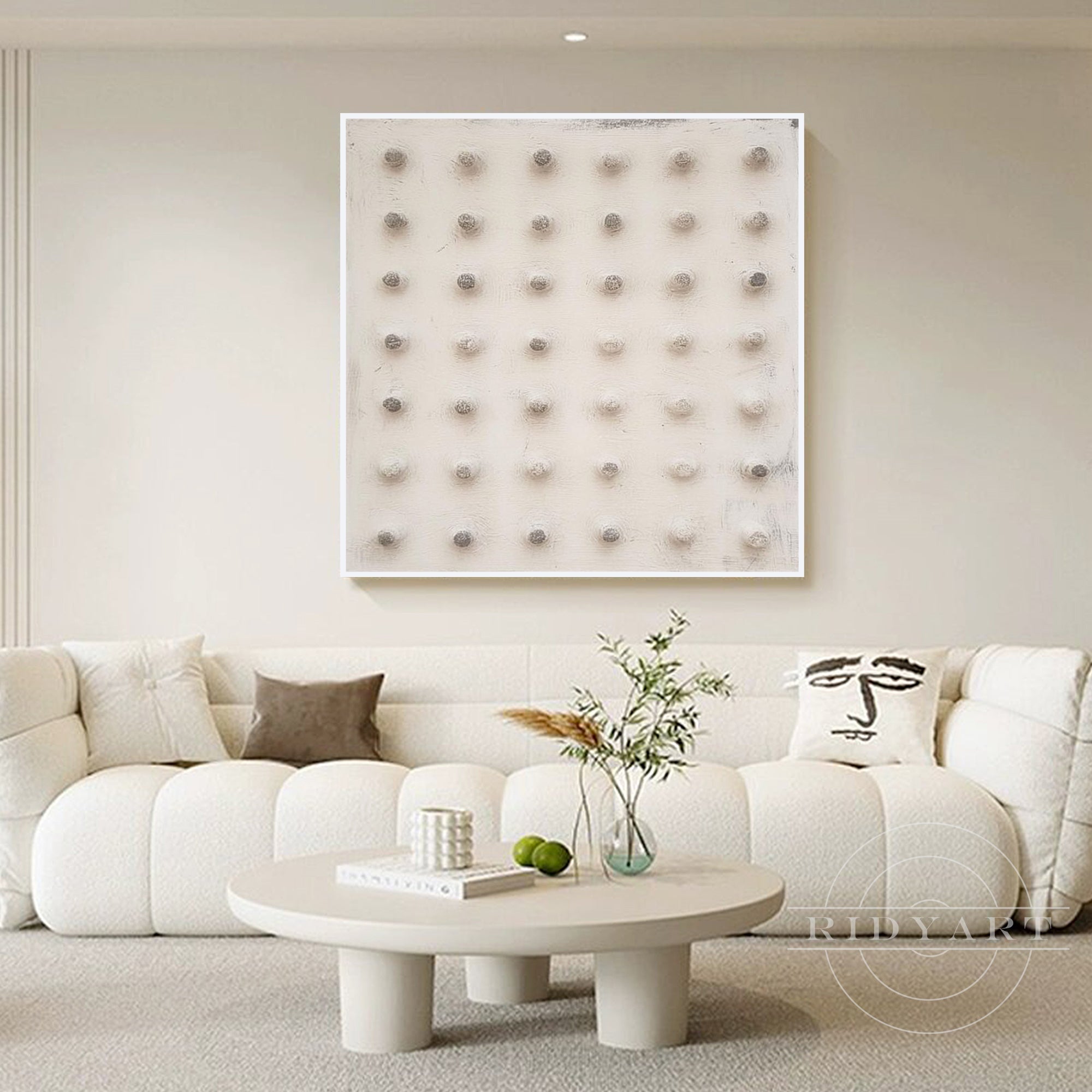 3d geometric wall art minimalist neutral living room decor