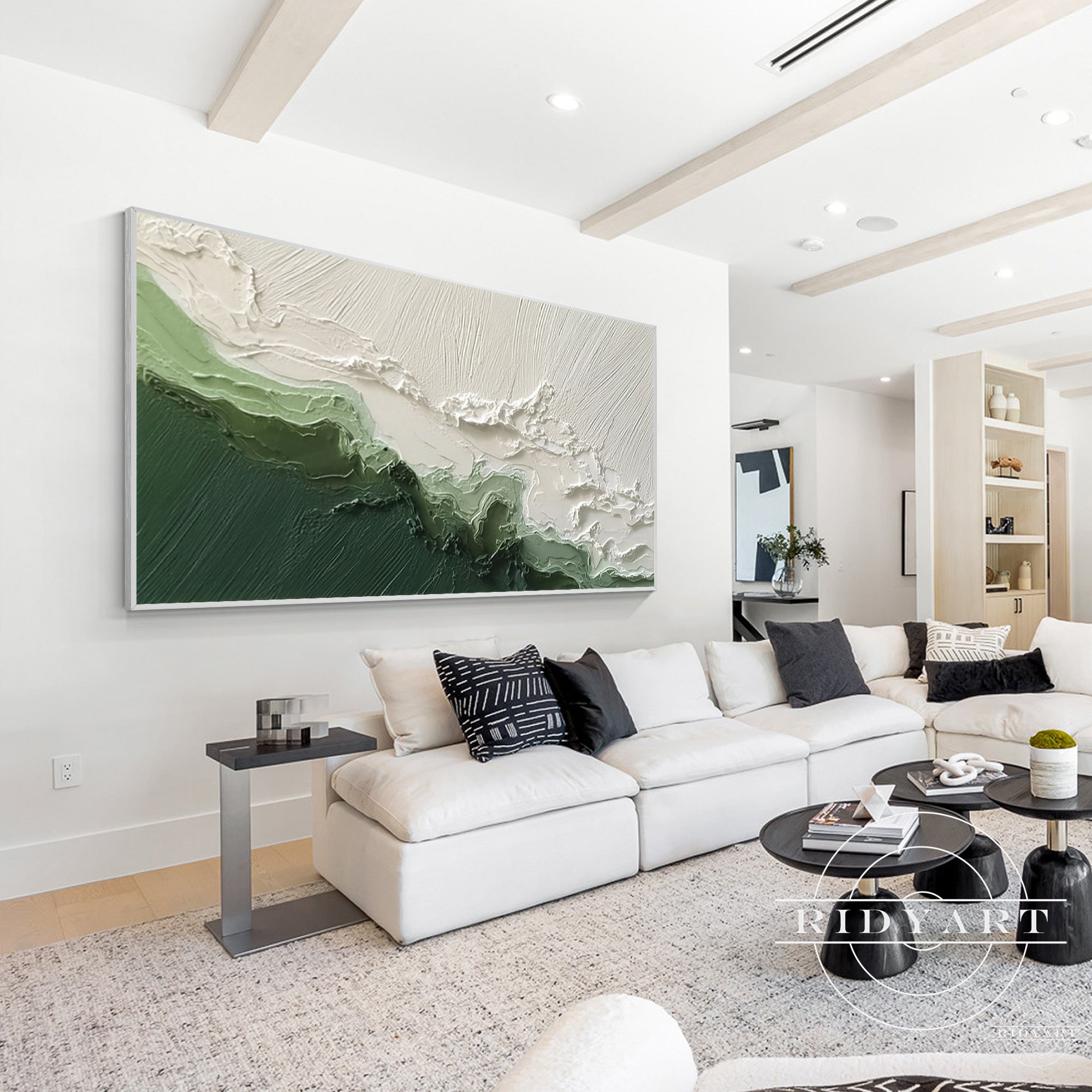 3D multilayered textured canvas mountain art