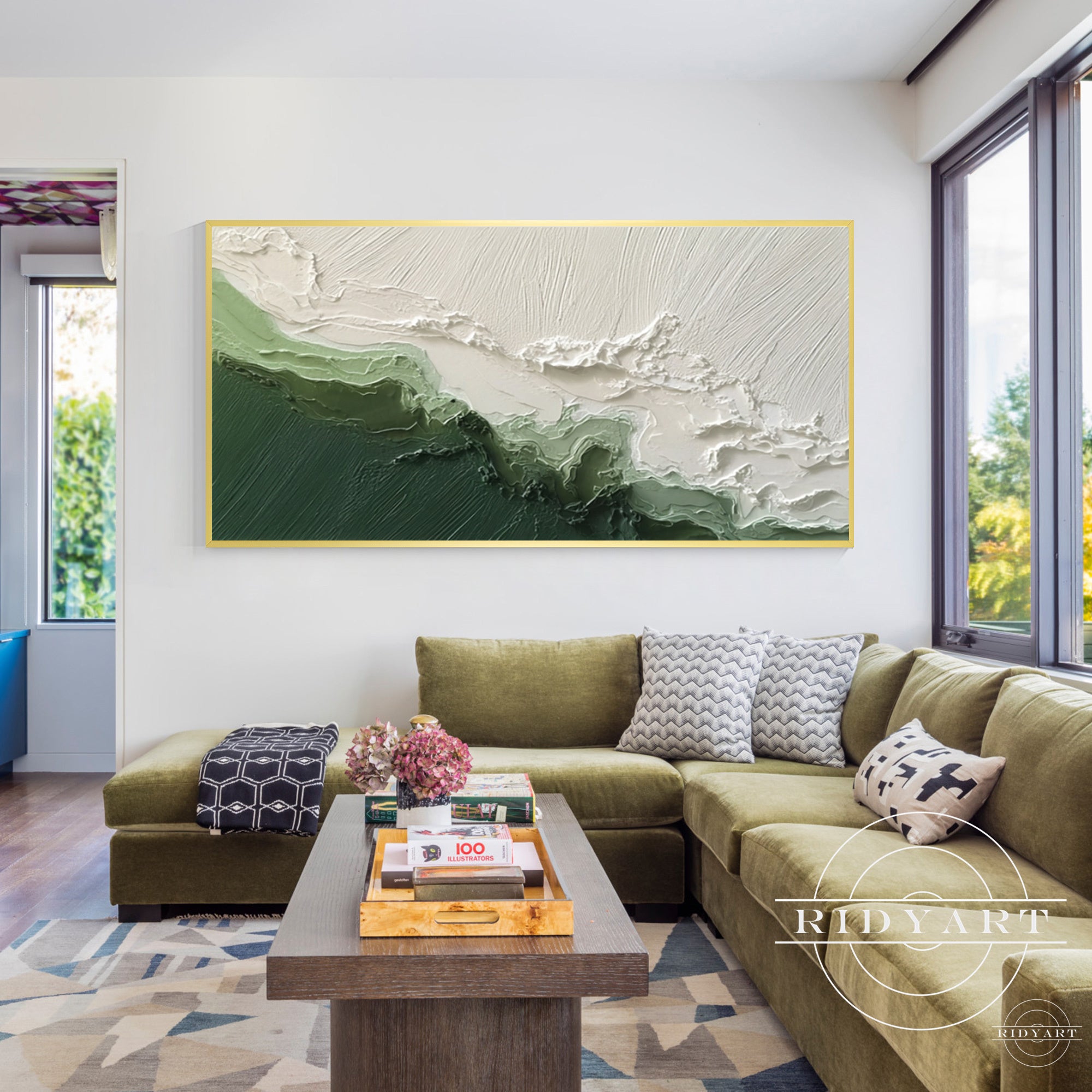 Wabi-Sabi textured mountain canvas decor