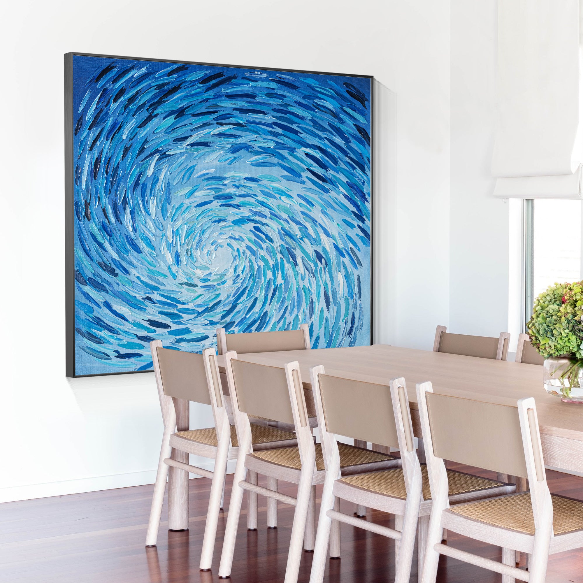 Schule der Fische Original Ölgemälde Köder Fisch abstrakte Kunst