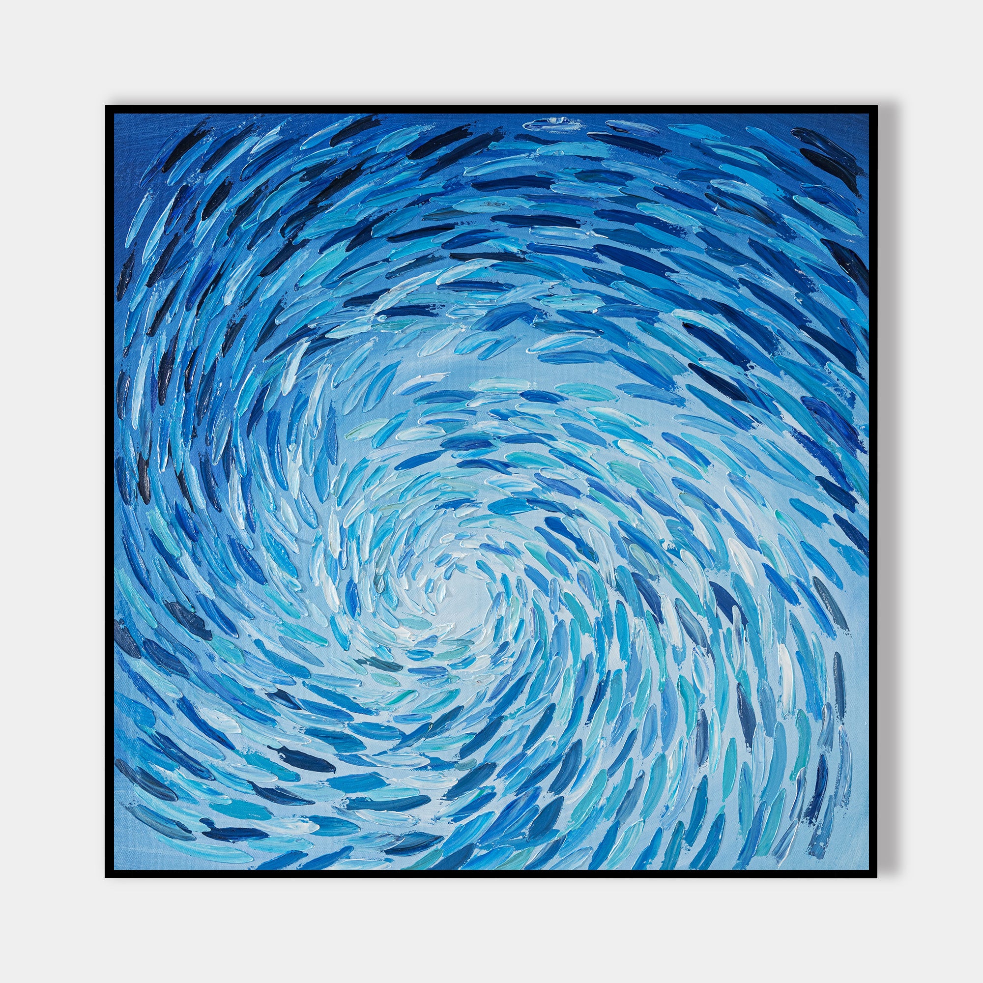 Schule der Fische Original Ölgemälde Köder Fisch abstrakte Kunst