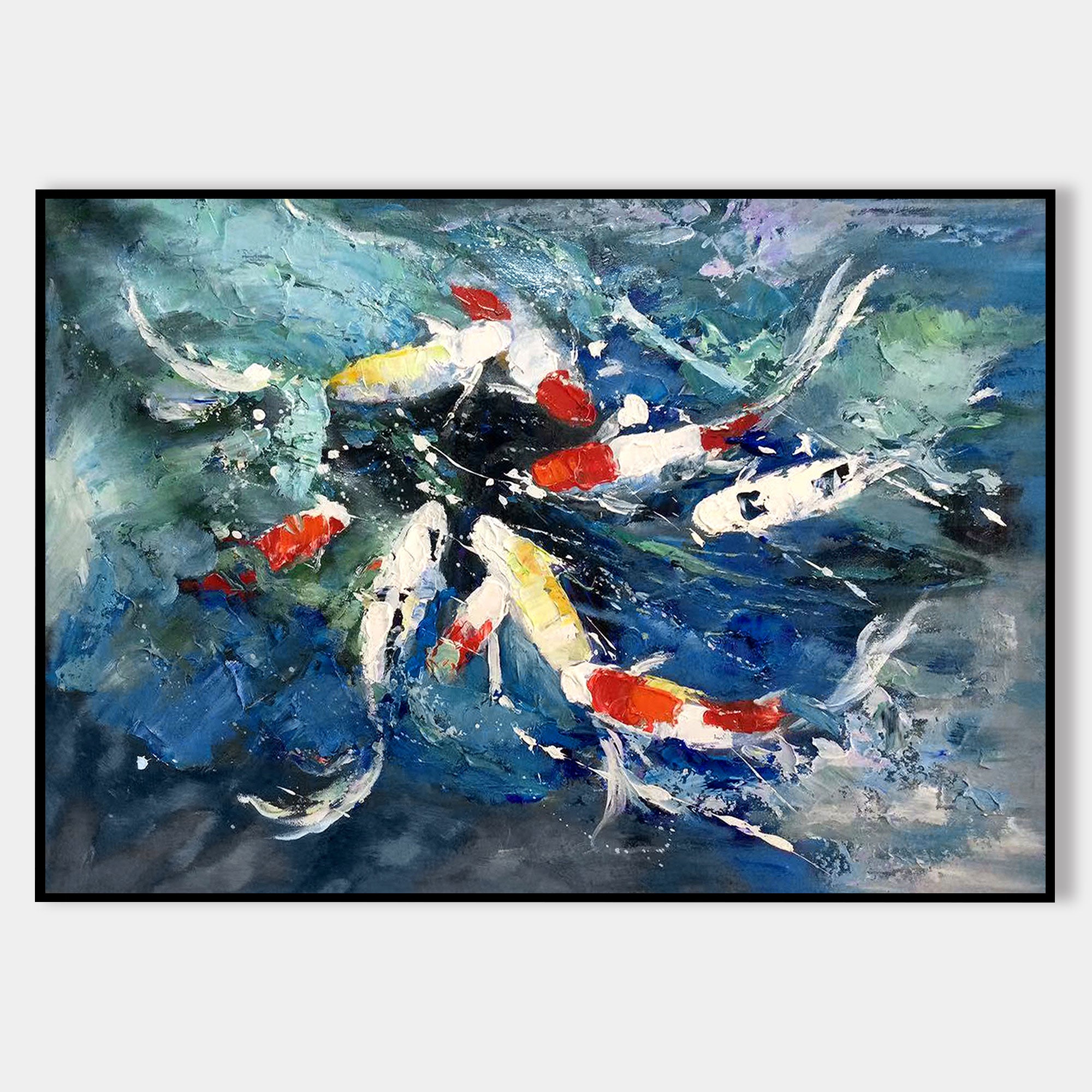 9 bunte Glücksbilder aus KOI-Fischen